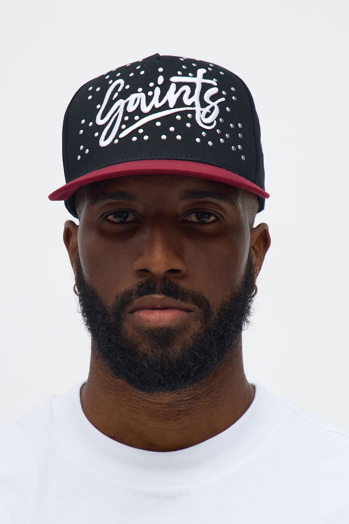 Saints Two Tone Pearl Structured Snapback Hat - Black/combo Fashion Nova