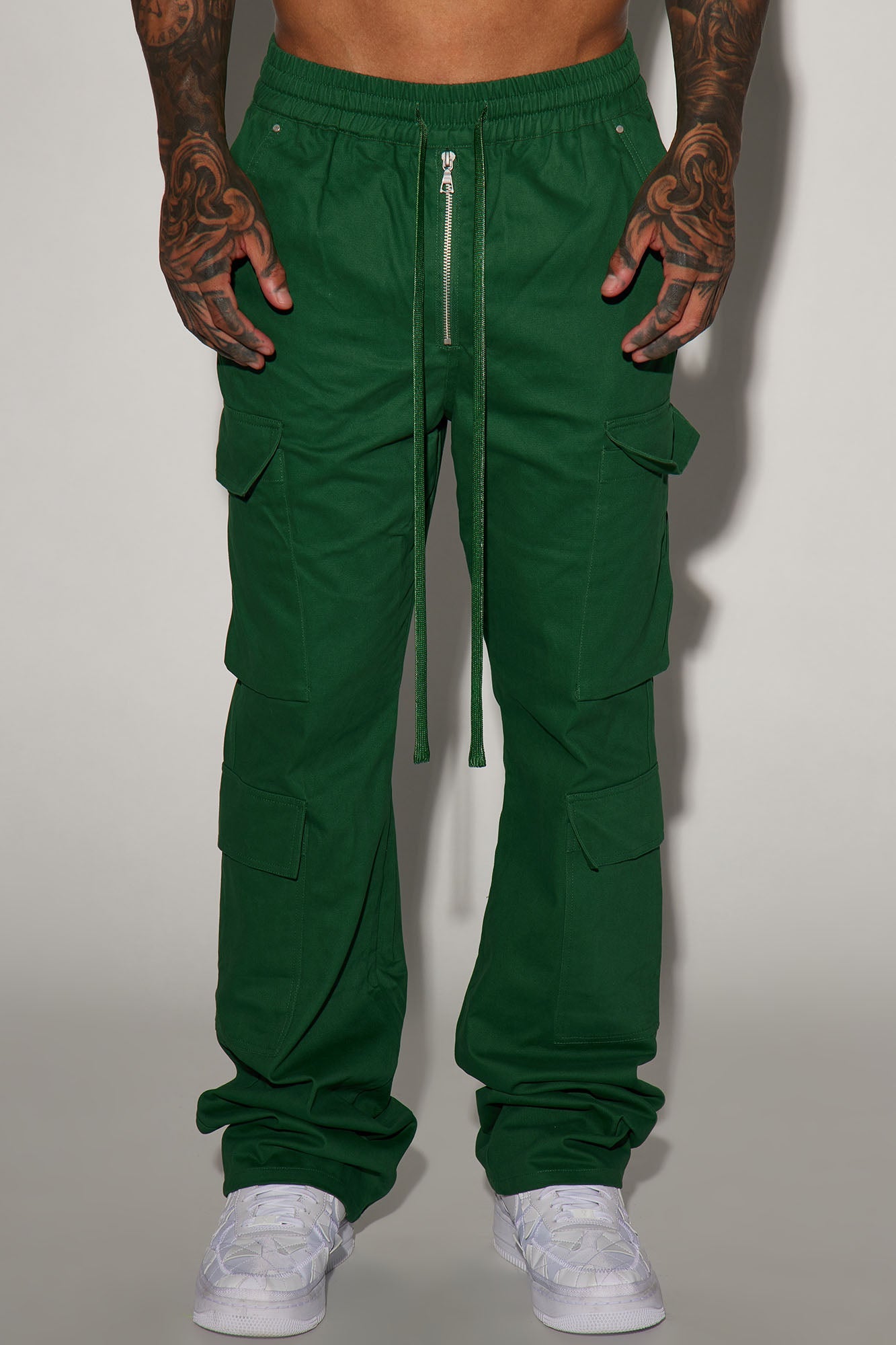 Alisos Twill Slim Flare Cargo Pants - Hunter Fashion Nova
