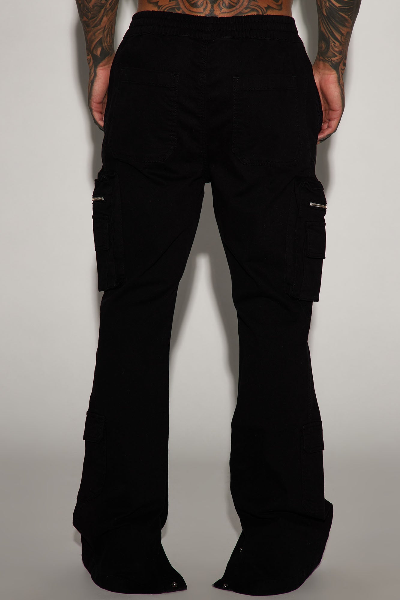 Pleasures Slim Flare E - Waist Cargo Pants - Black Fashion Nova