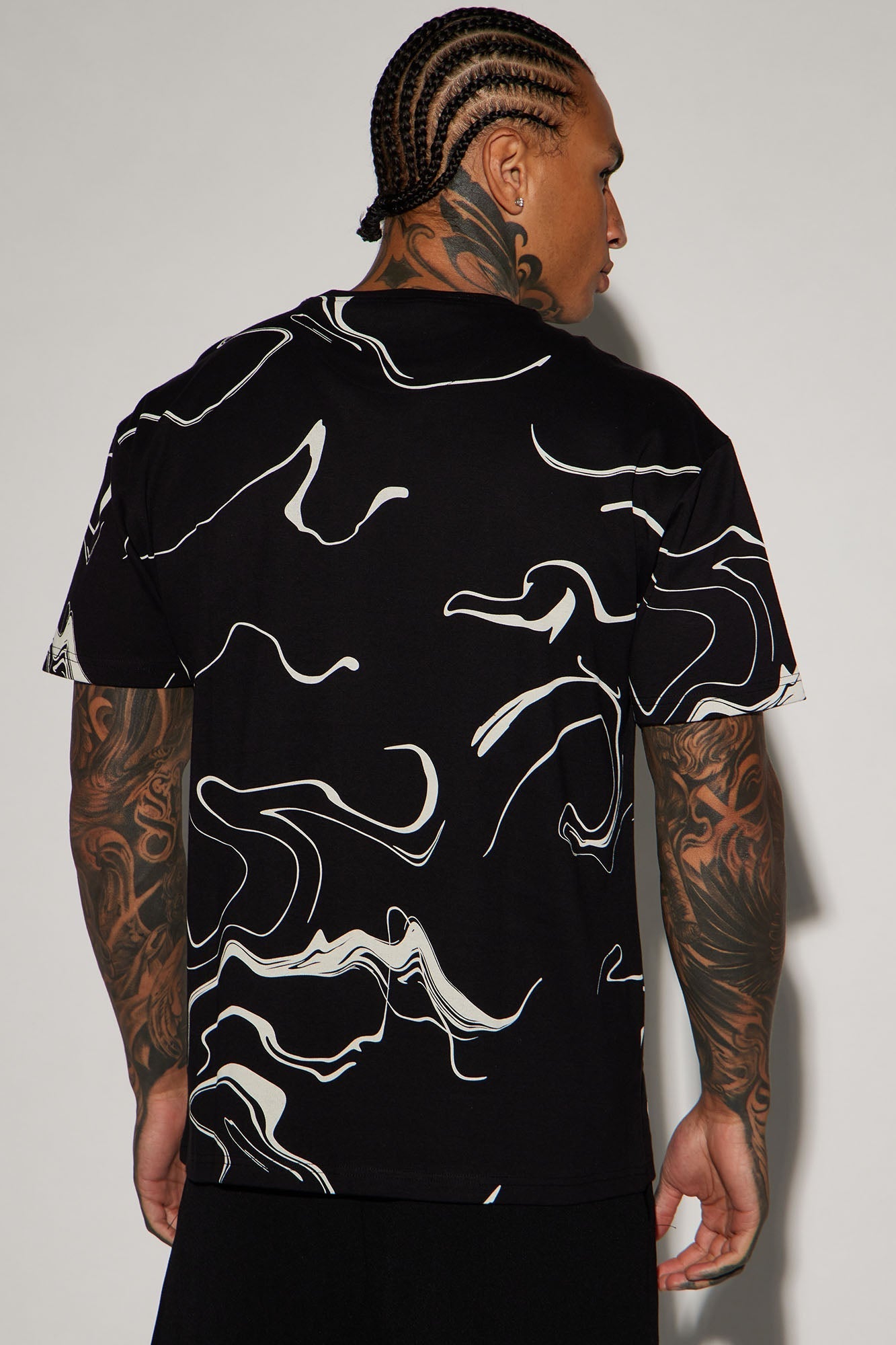 All In Marble Short Sleeve Tee - Black/combo Fashion Nova