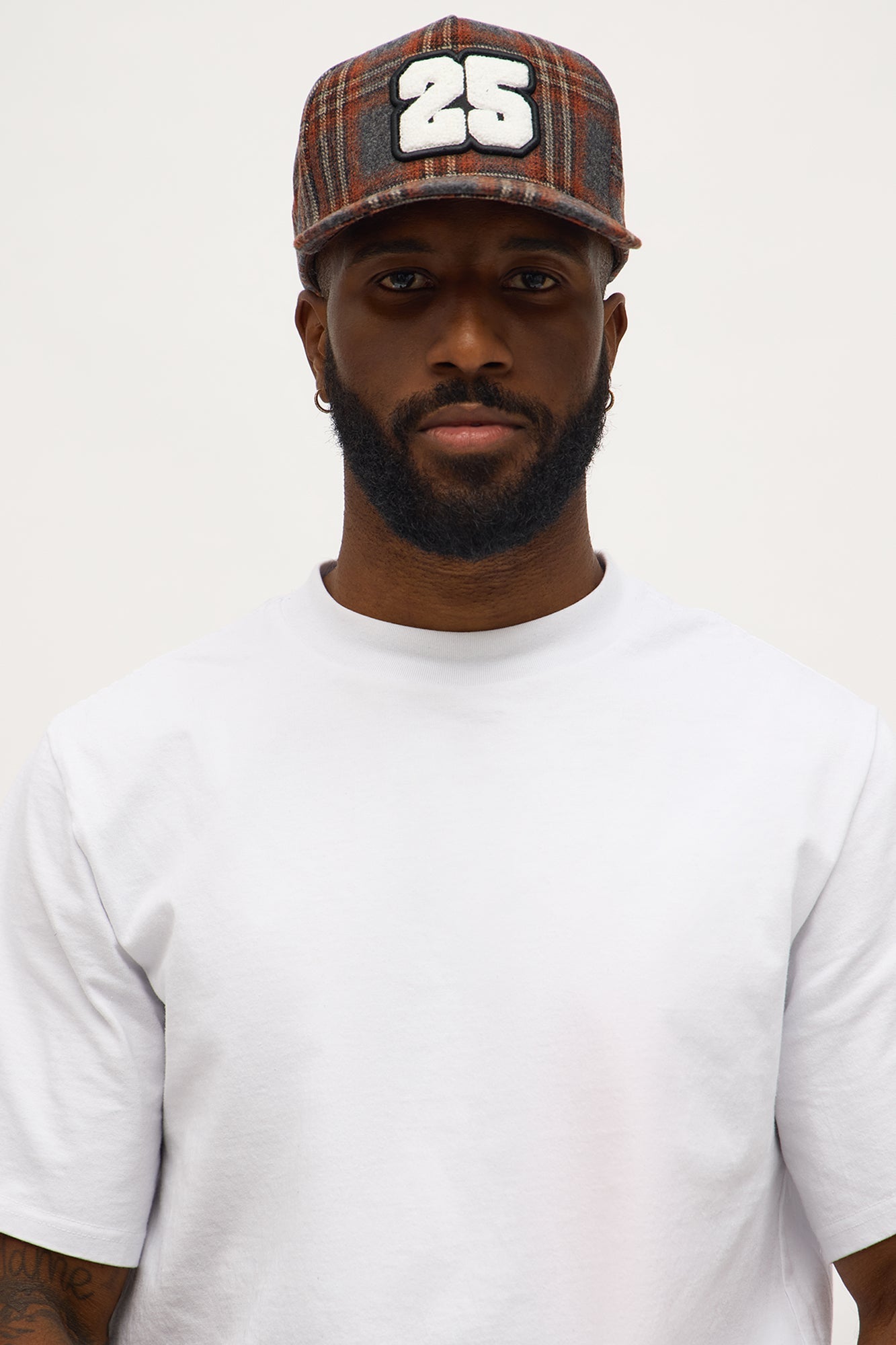 Varsity Flannel Structured Snapback Hat - Blue/combo Fashion Nova
