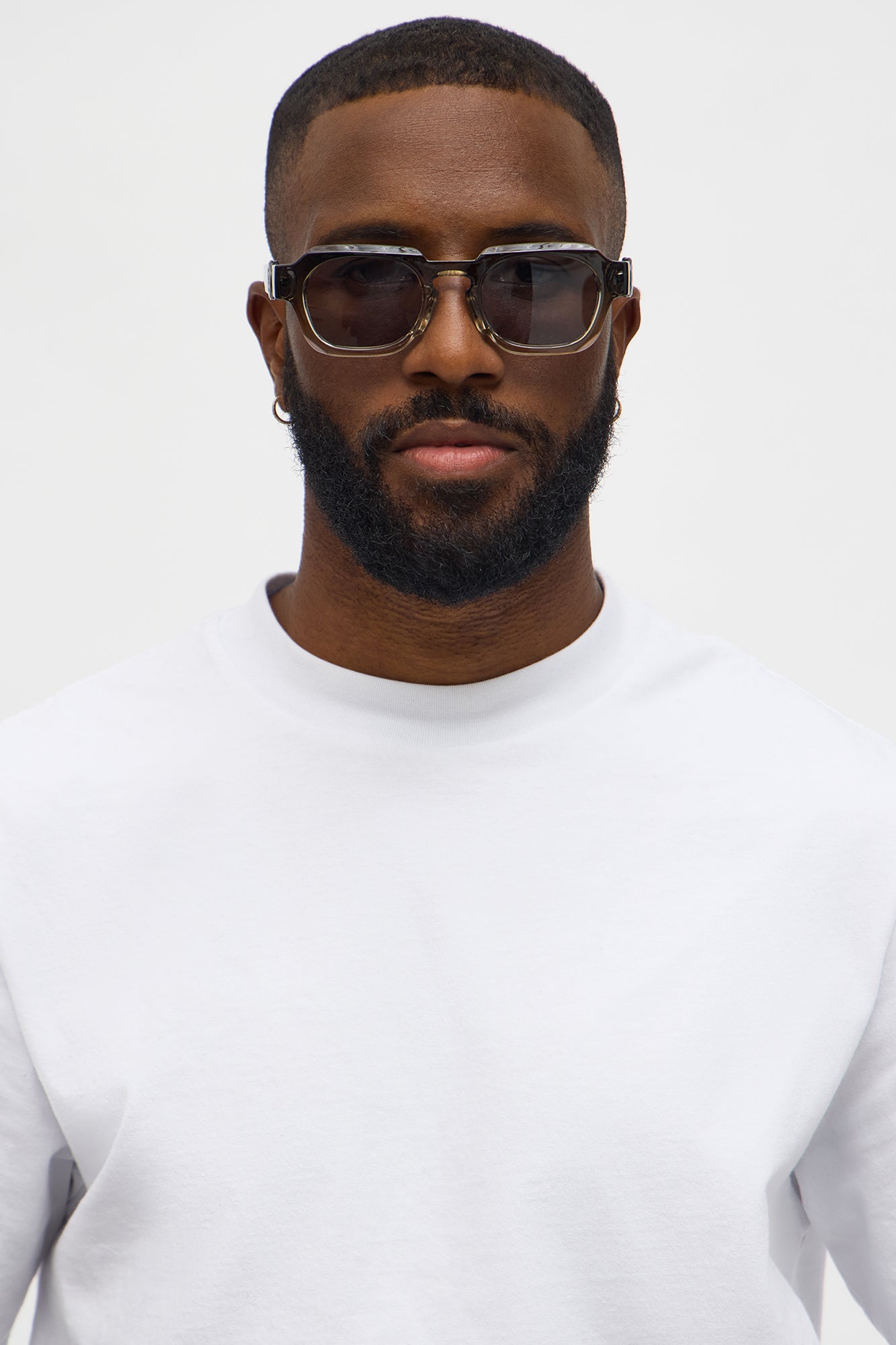 Geo Frame Colored Lens Sunglasses - Dark Grey Fashion Nova