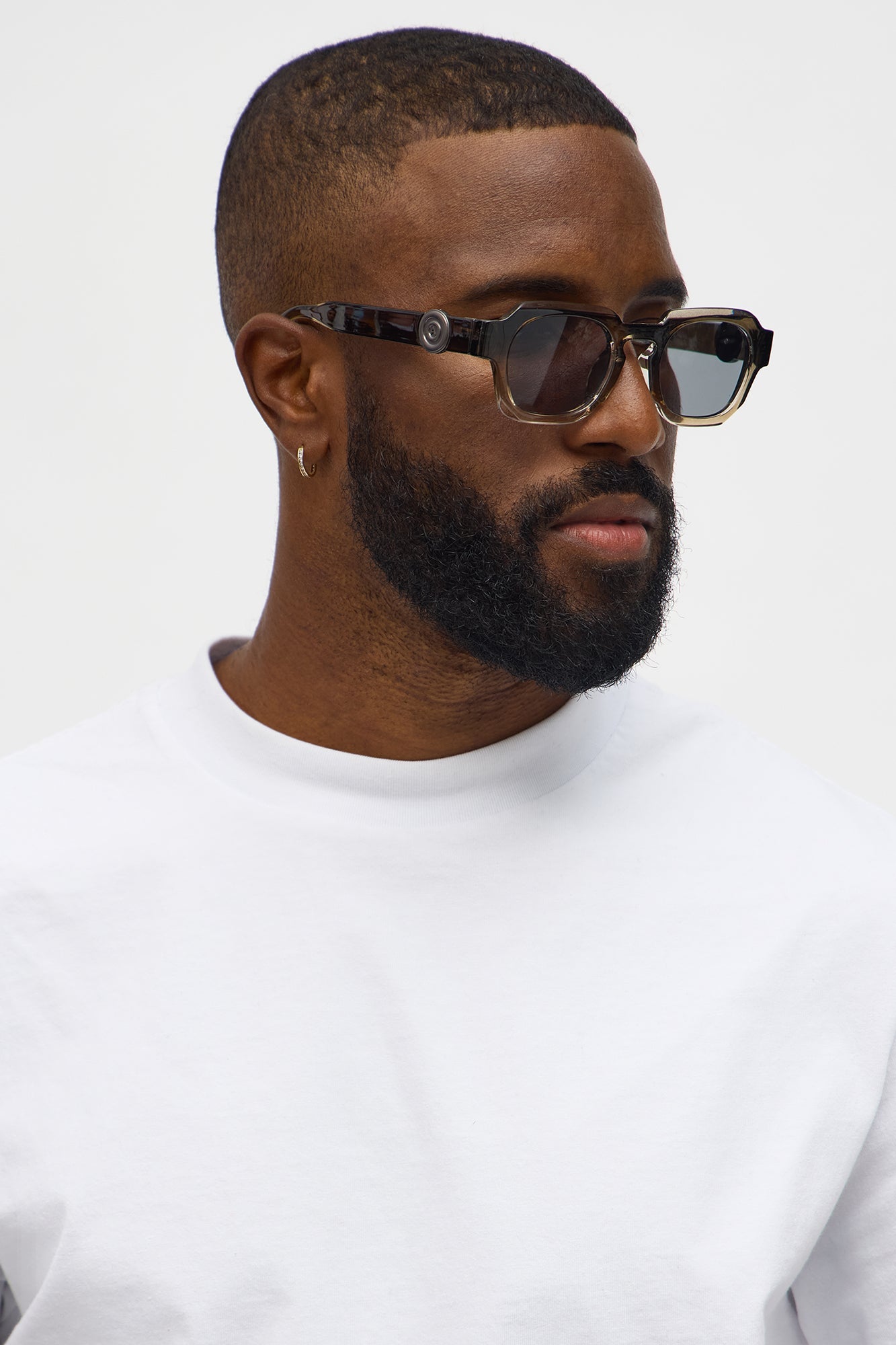 Geo Frame Colored Lens Sunglasses - Dark Grey Fashion Nova