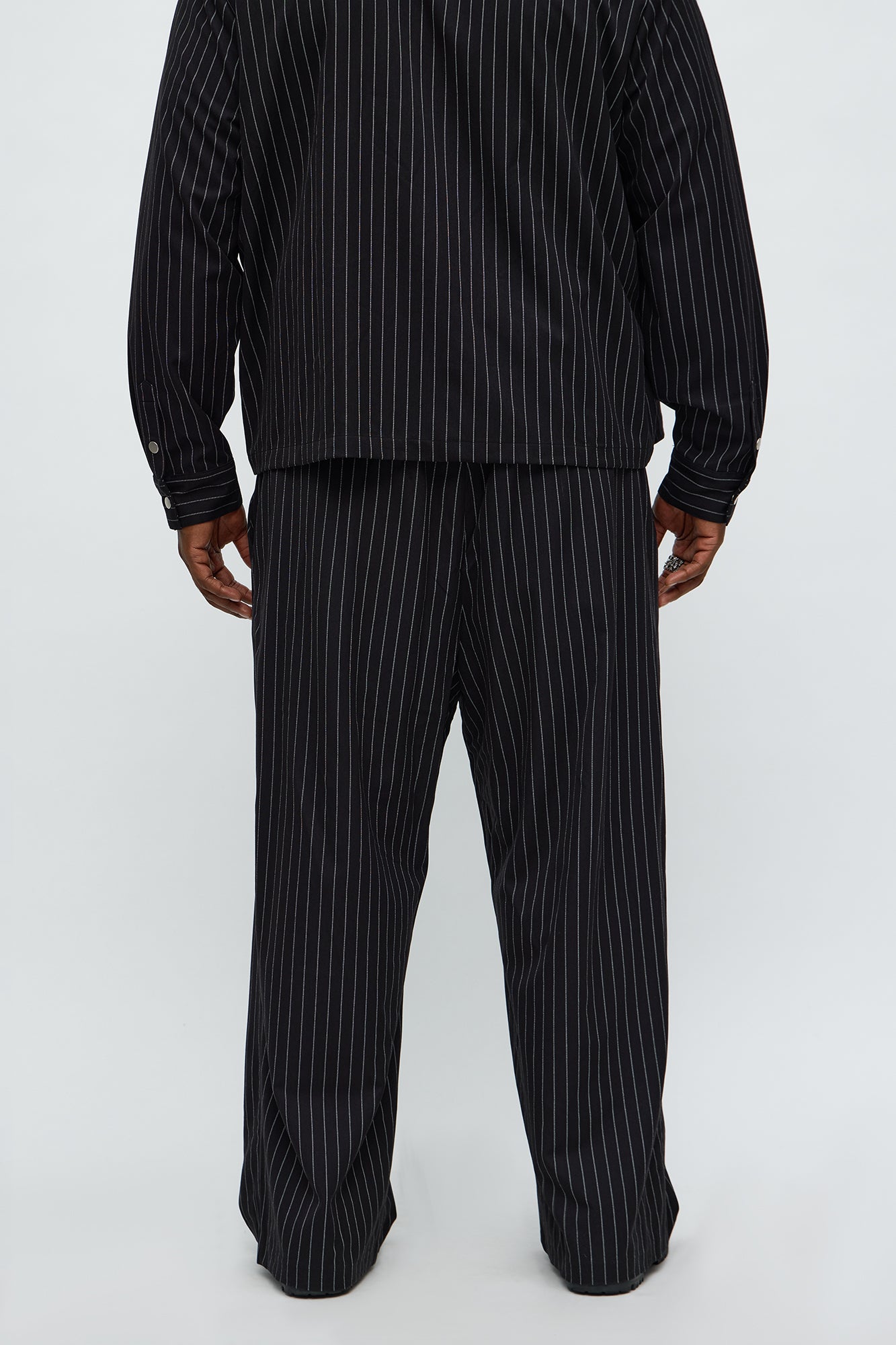 Wide Leg Straight Striped Trouser - Black Fashion Nova