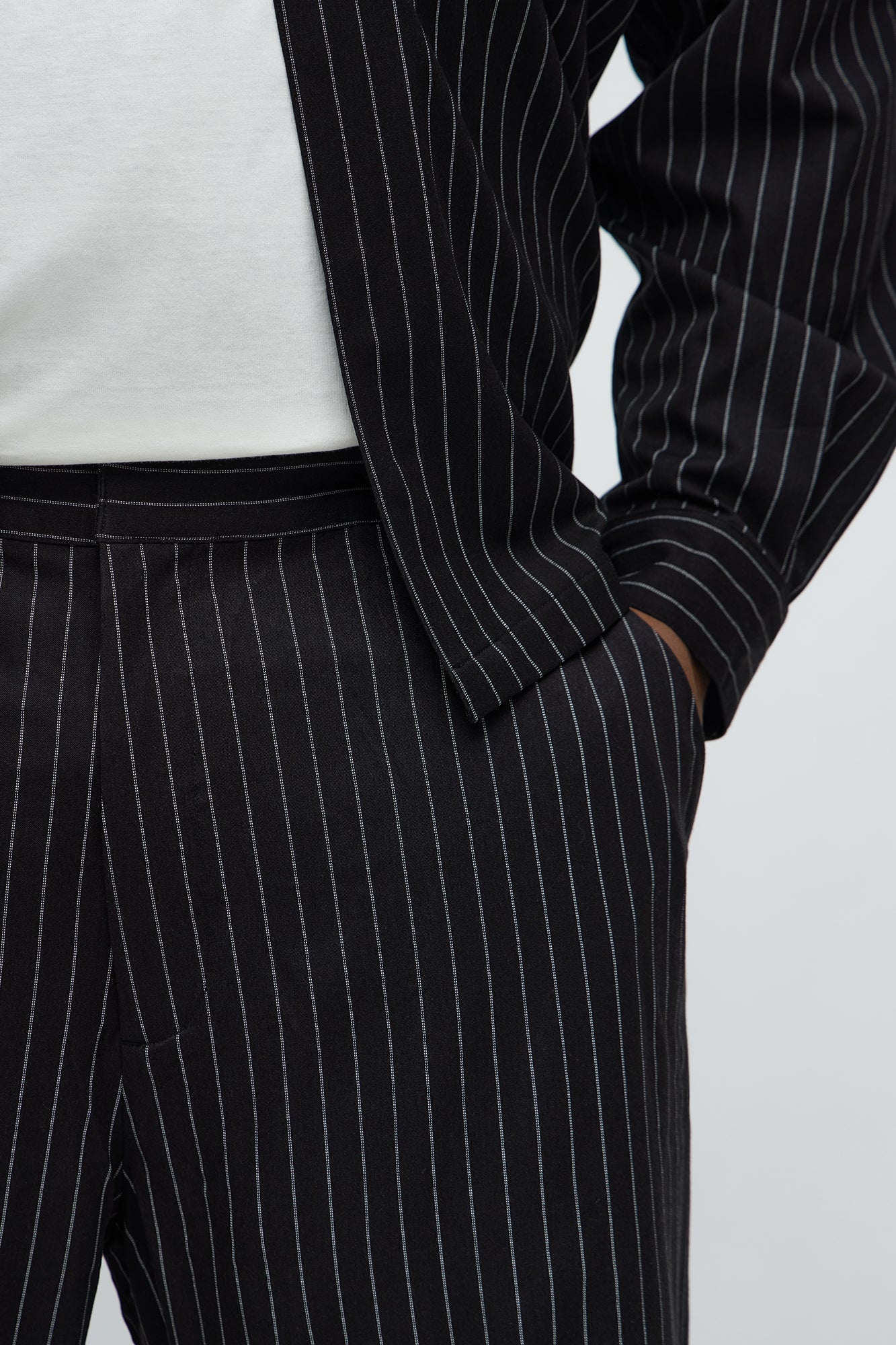 Wide Leg Straight Striped Trouser - Black Fashion Nova