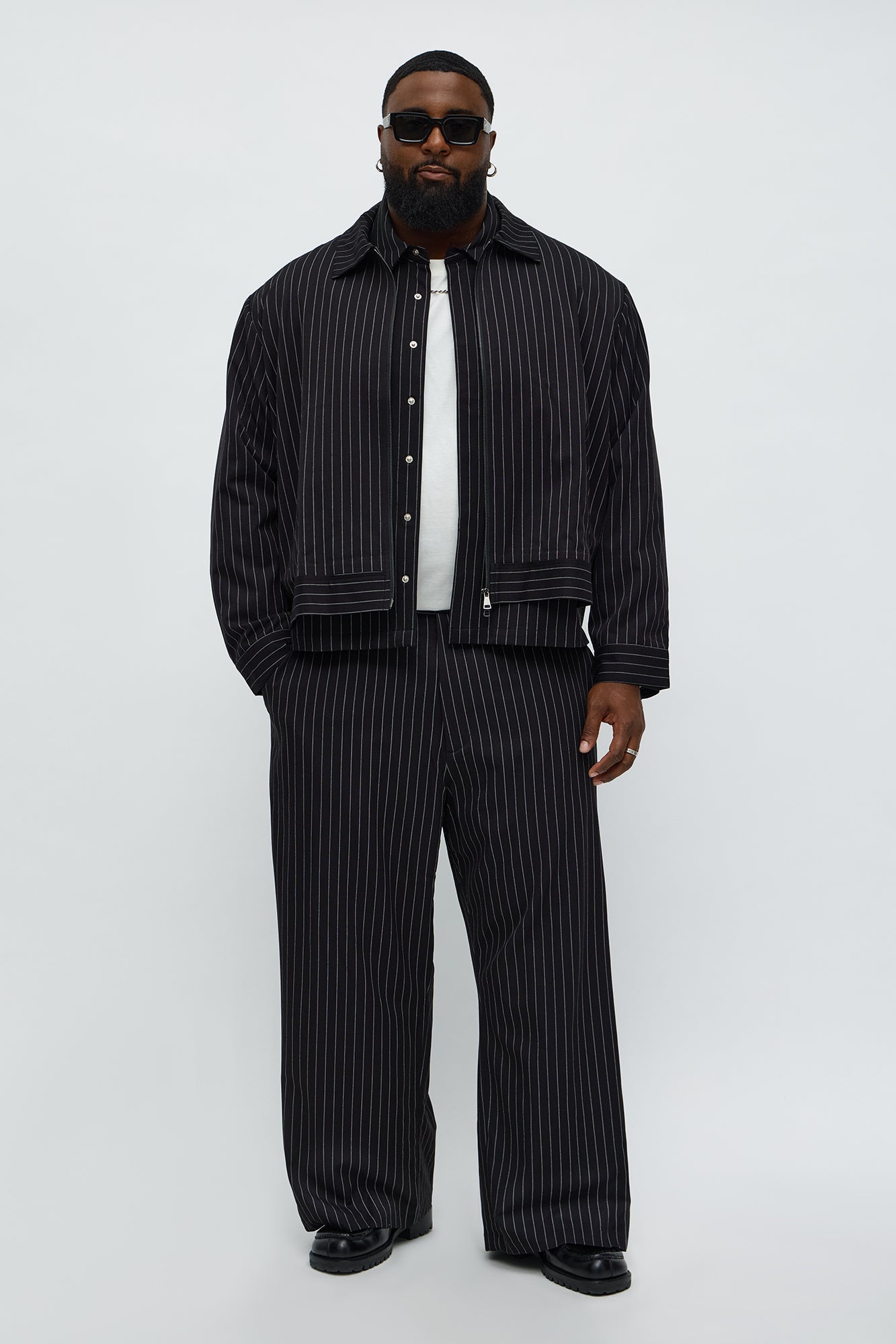 Straight Striped Jacket - Black Fashion Nova
