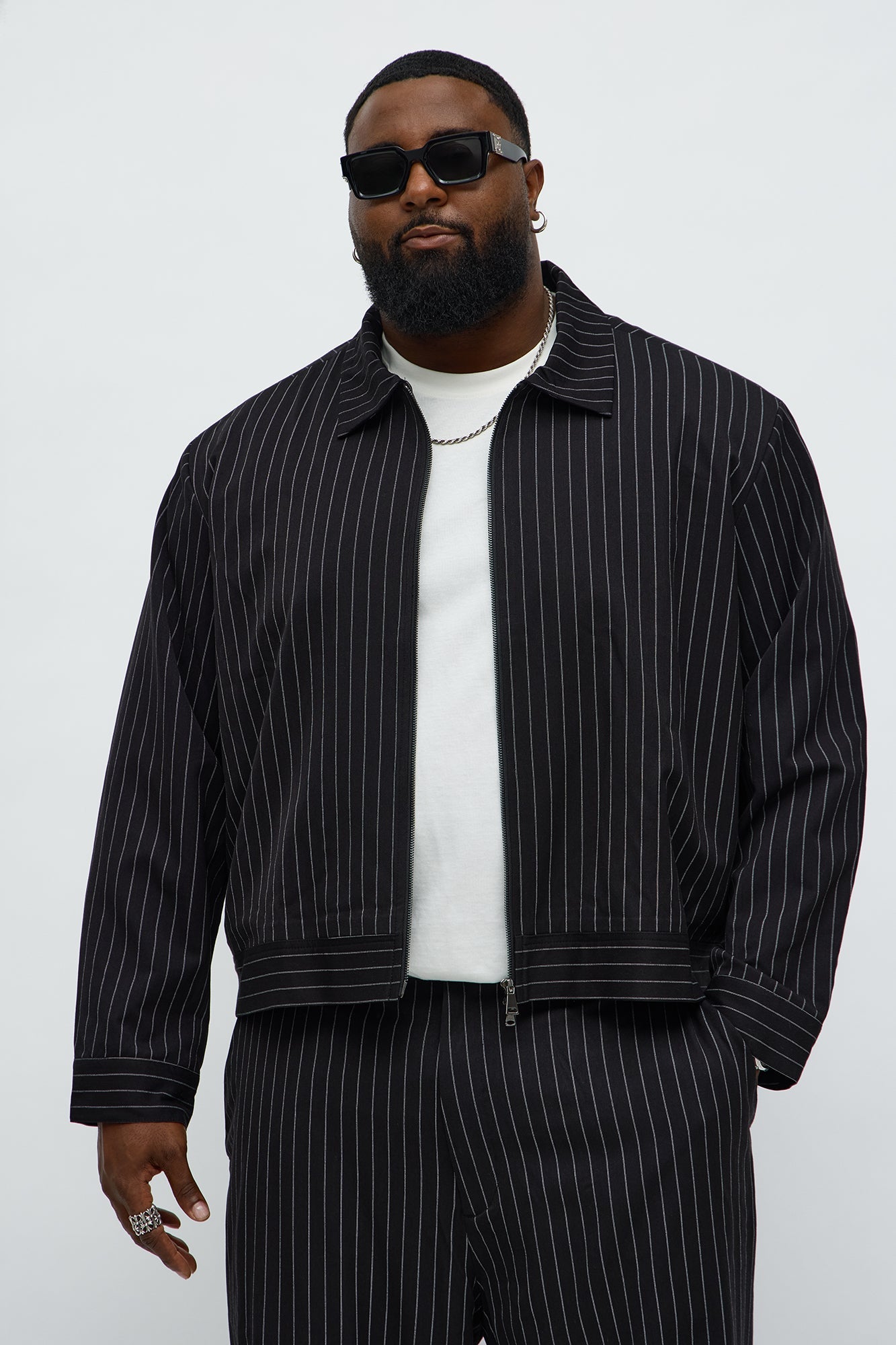 Straight Striped Jacket - Black Fashion Nova