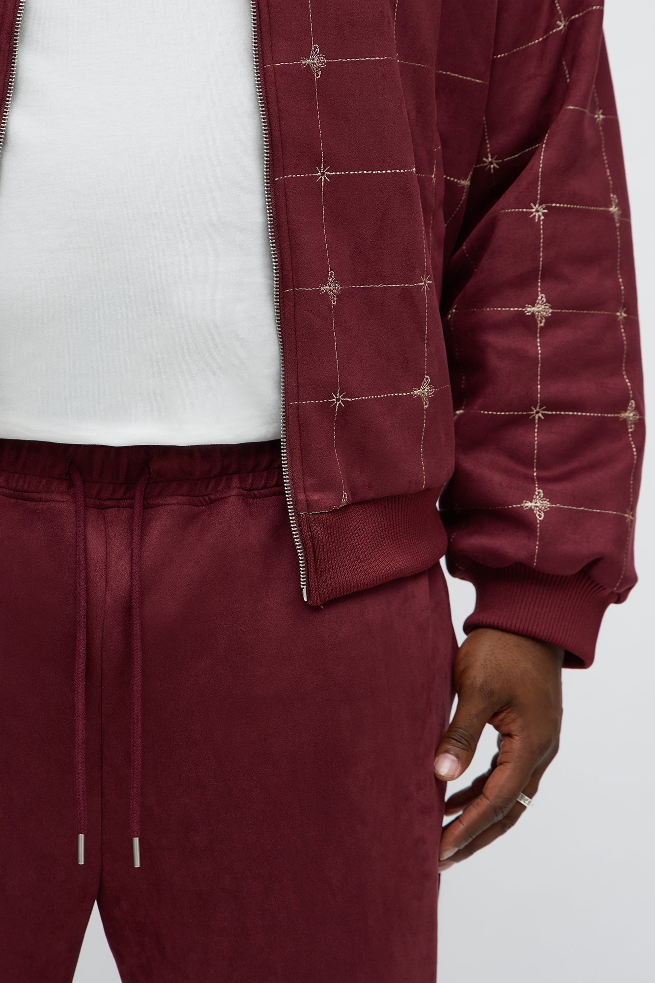 Straight Faux Velvet Buzzed Pant - Burgundy Fashion Nova