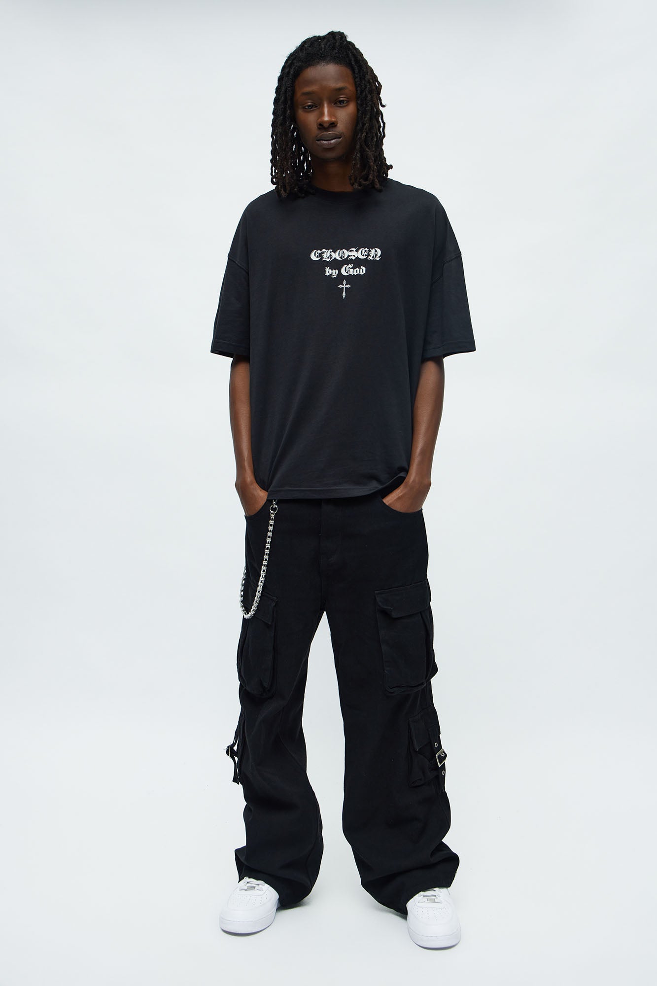 Saved Chosen By God Oversized Short Sleeve Tee - Black Fashion Nova