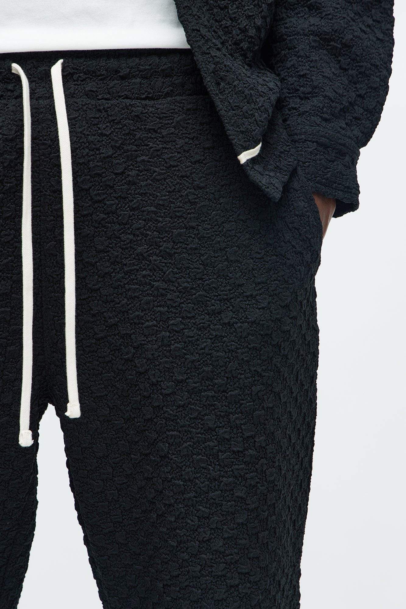 Slim Flare Soho Weave Slit Pant - Black Fashion Nova