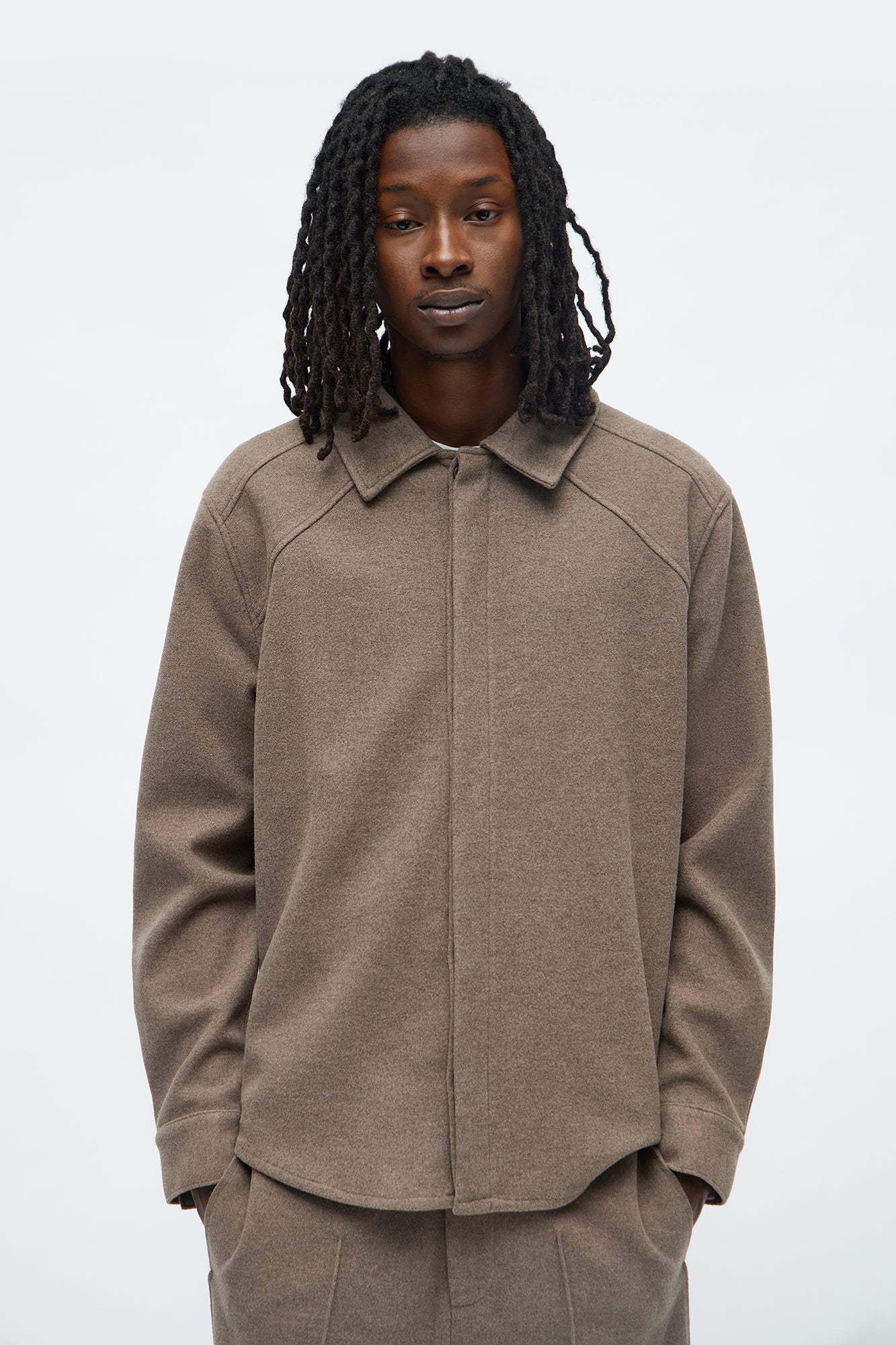Williamsburg Hidden Placket Jacket - Brown Fashion Nova