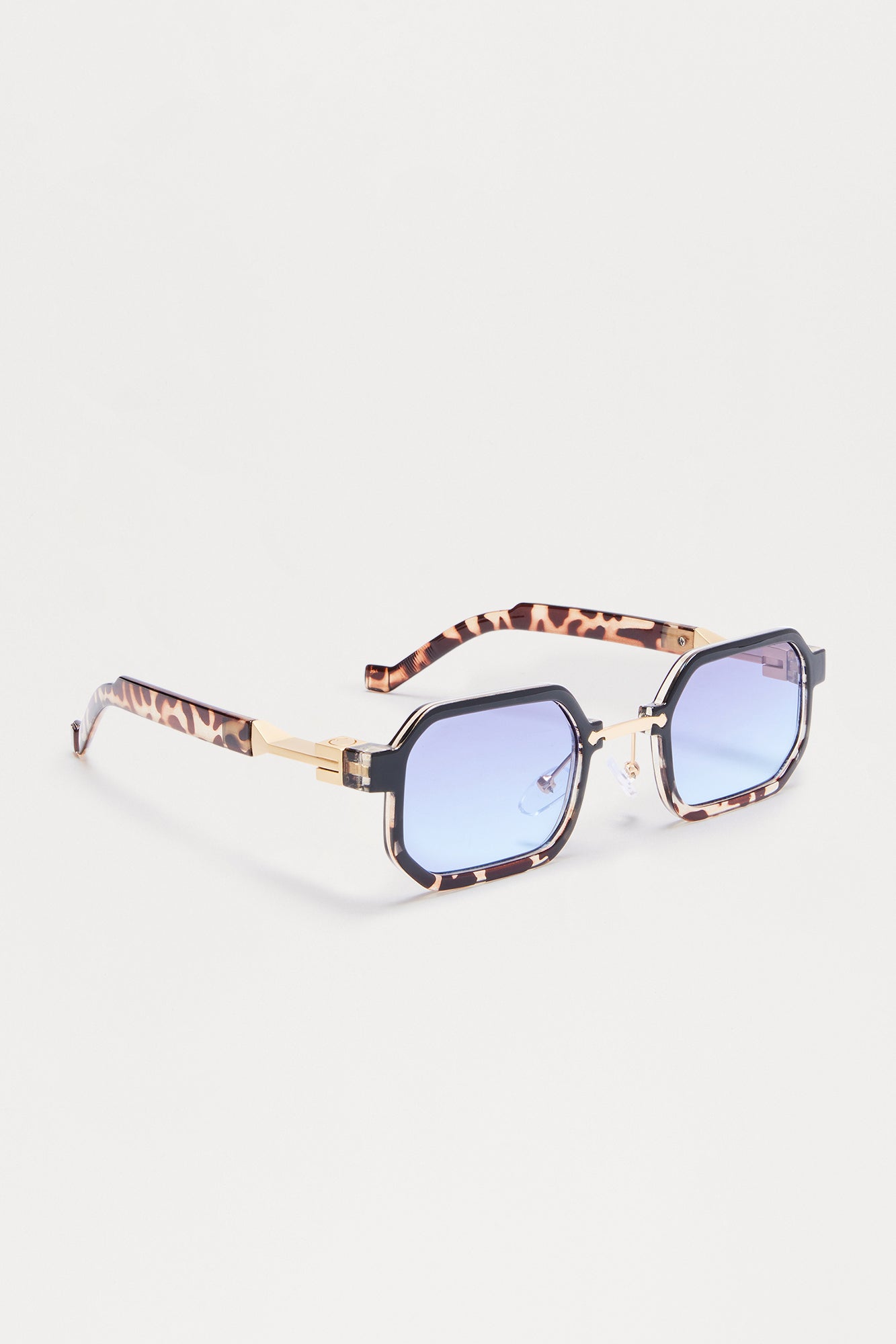 Illusion Square Frame Color Lens Sunglasses - Black/combo Fashion Nova