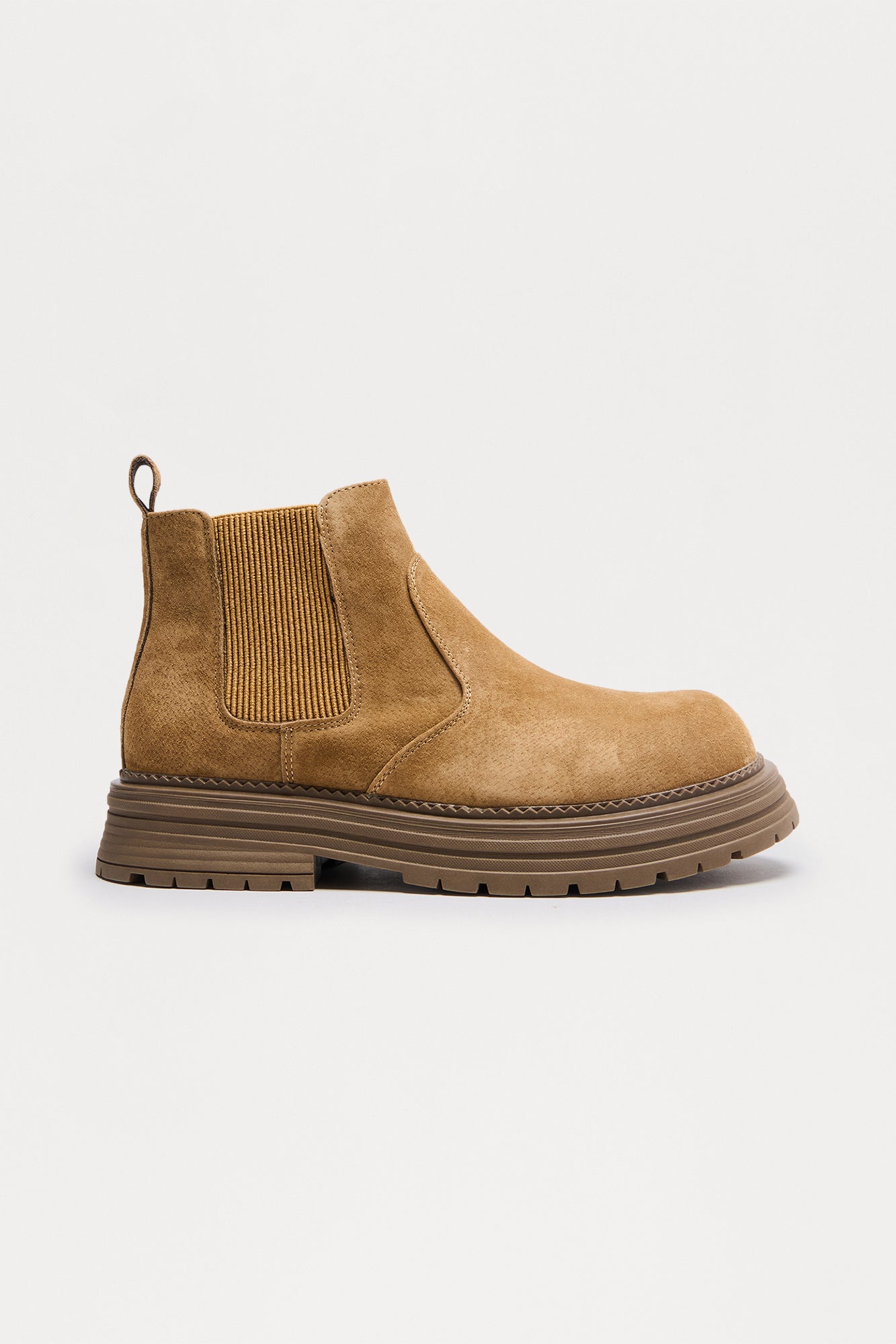Genuine Suede Lace Less Chunky Boot - Taupe Fashion Nova