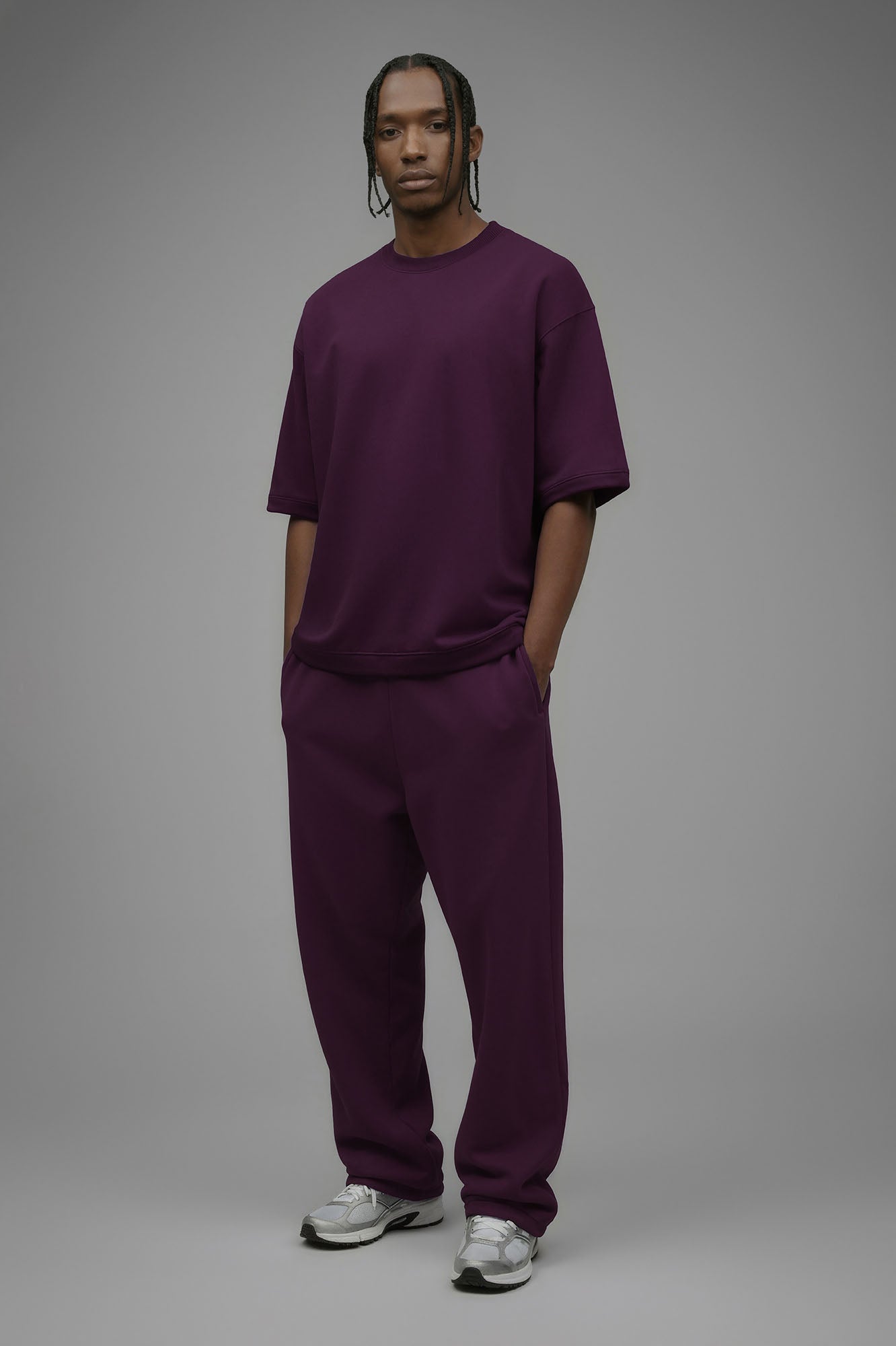 410 Oversized Fleece Tee - Plum Fashion Nova