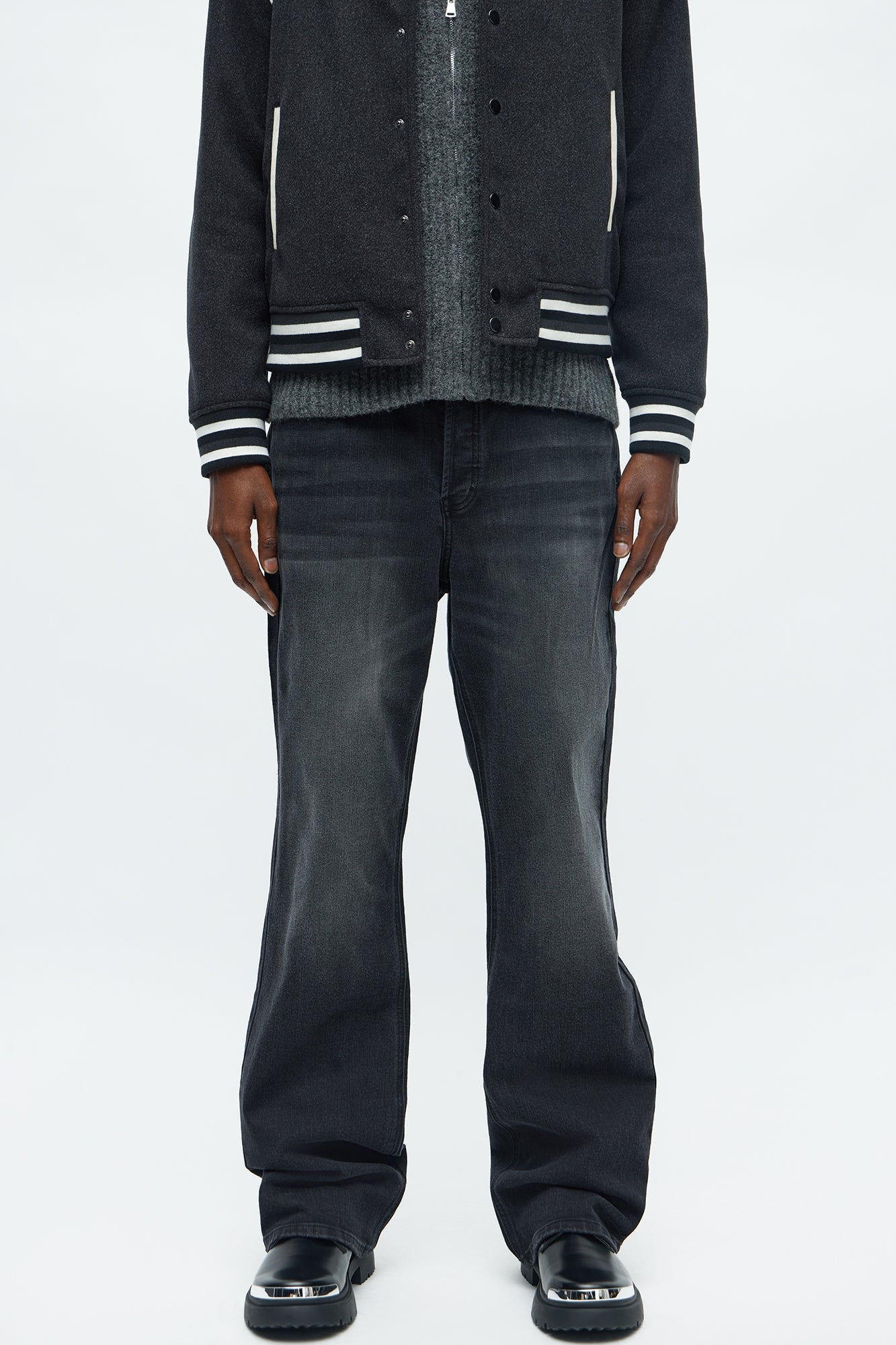 Stacked Slim Flare I'm That Ombre Jean - Black Wash Fashion Nova