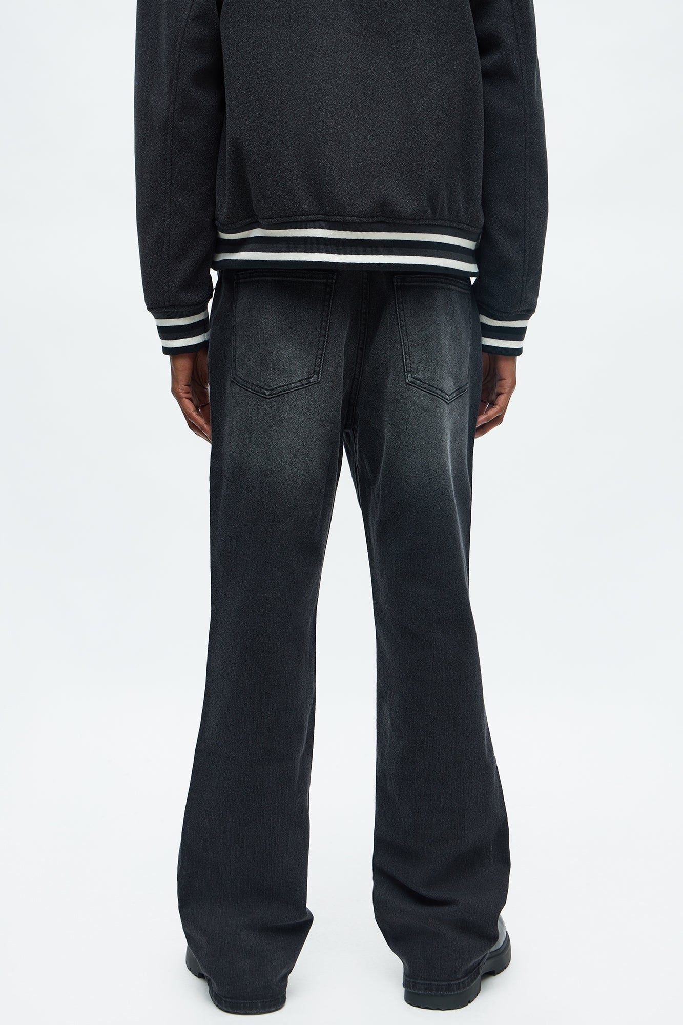 Stacked Slim Flare I'm That Ombre Jean - Black Wash Fashion Nova