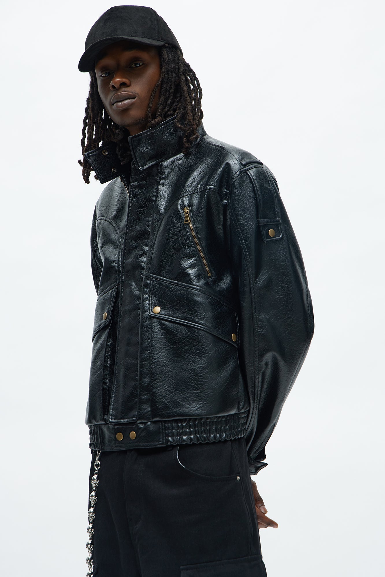 Cropped Elevated Moto Faux Leather Jacket - Black Fashion Nova