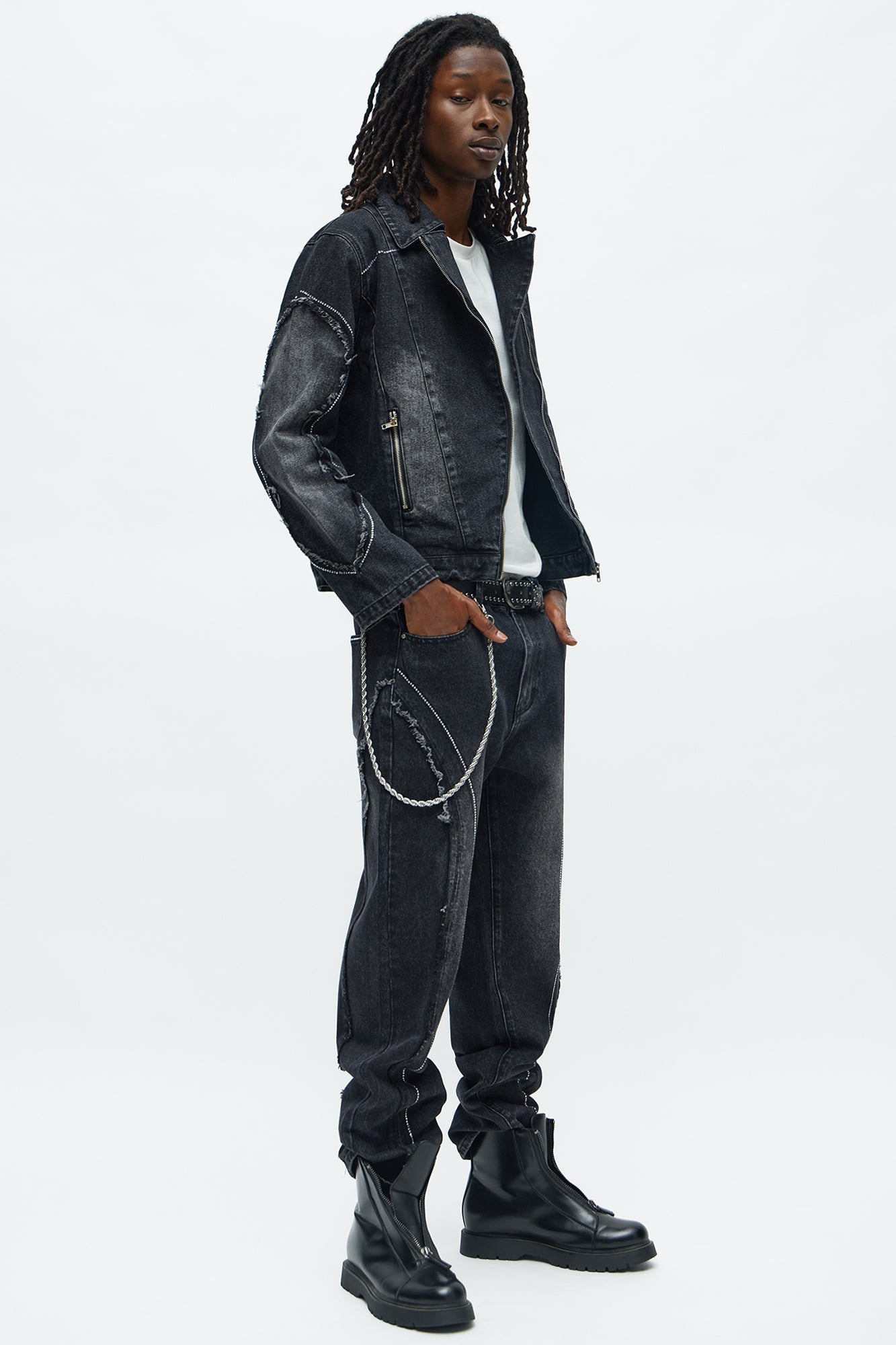 Straight Been Down Jeweled Jean - Black Wash Fashion Nova