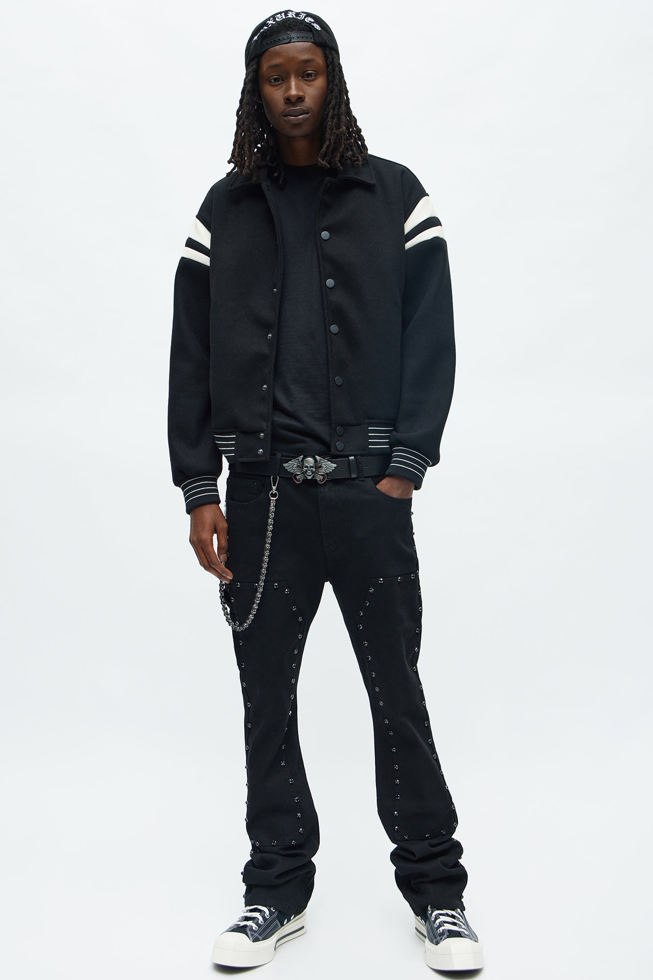 Classic Old School Varsity Jacket - Black Fashion Nova