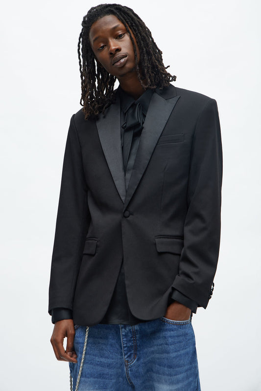 Silver Lake Atelier Peak Lapel Blazer - Black Fashion Nova