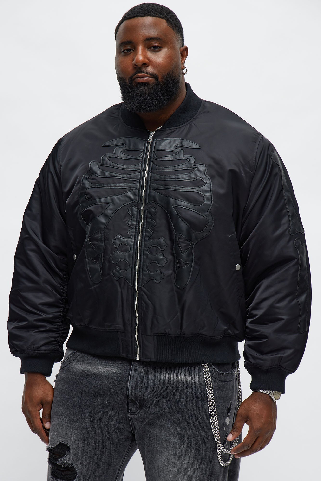 Oversized Slip Into Darkness Bomber Jacket - Black Fashion Nova