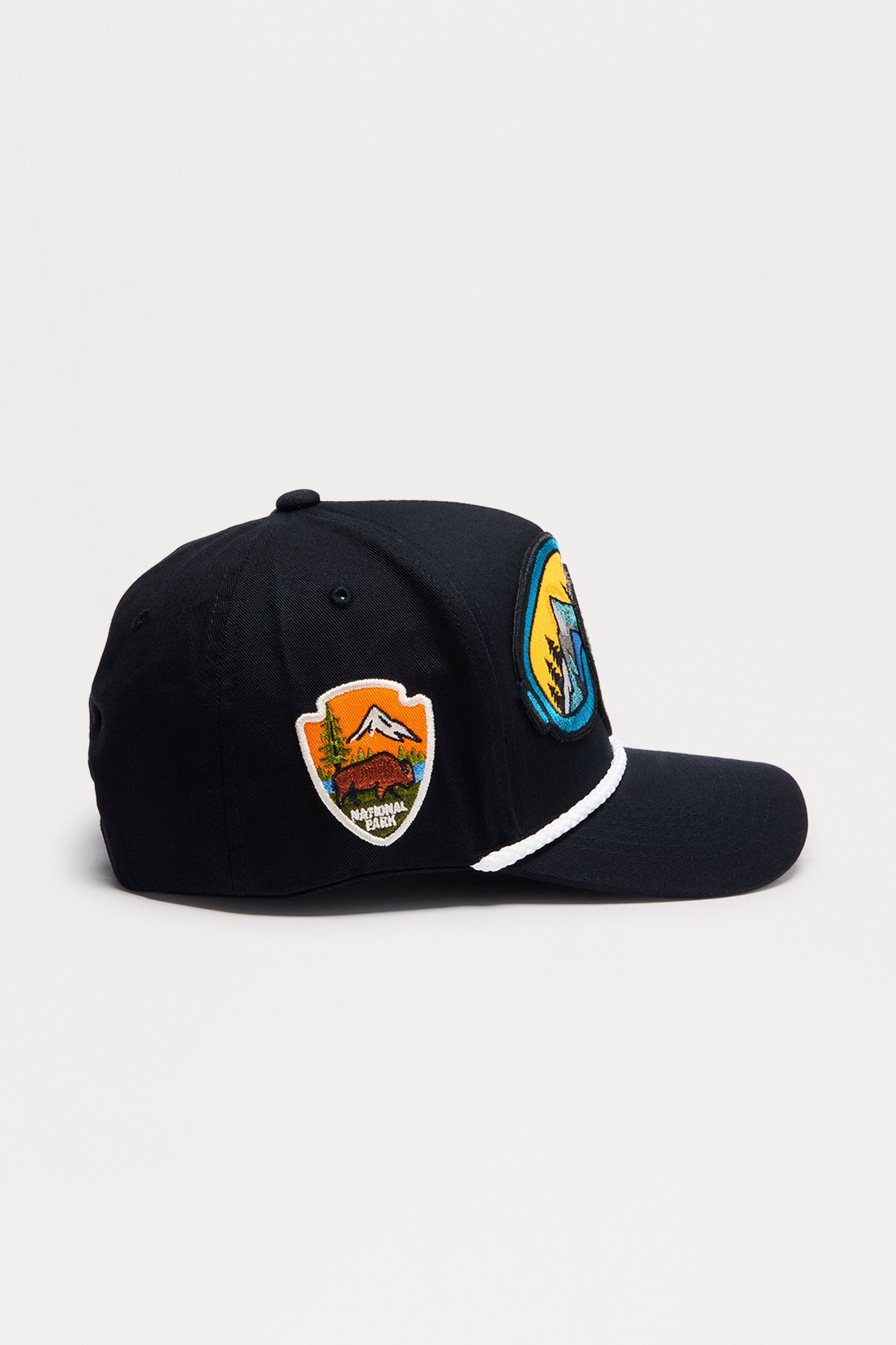 Camp Badge Structured Snapback Hat - Black Fashion Nova