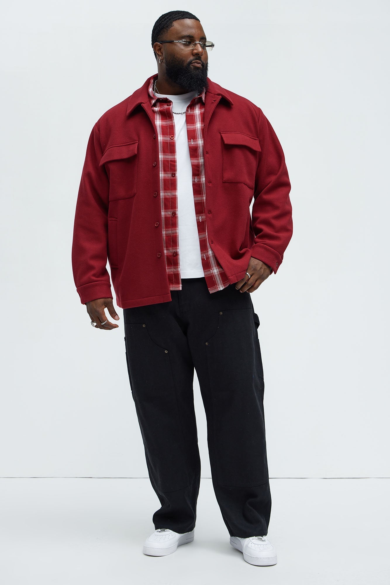 Ballou Pocket Button Up Shirt - Burgundy Fashion Nova