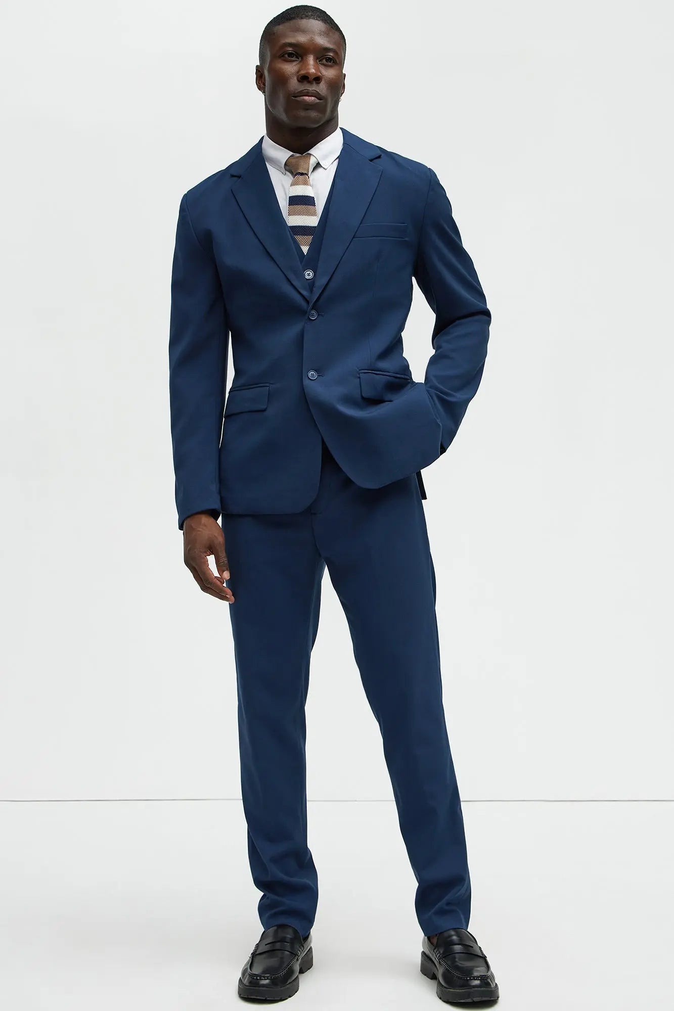 The Modern Stretch Suit Jacket - Navy Fashion Nova