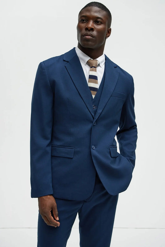 The Modern Stretch Suit Jacket - Navy Fashion Nova