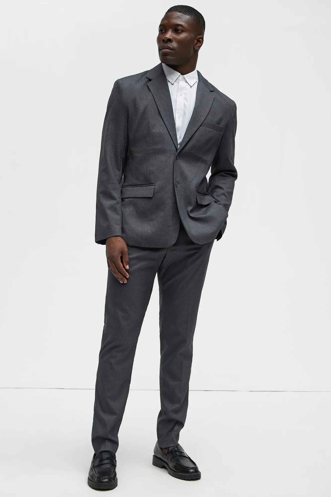 The Modern Stretch Suit Jacket - Charcoal Fashion Nova