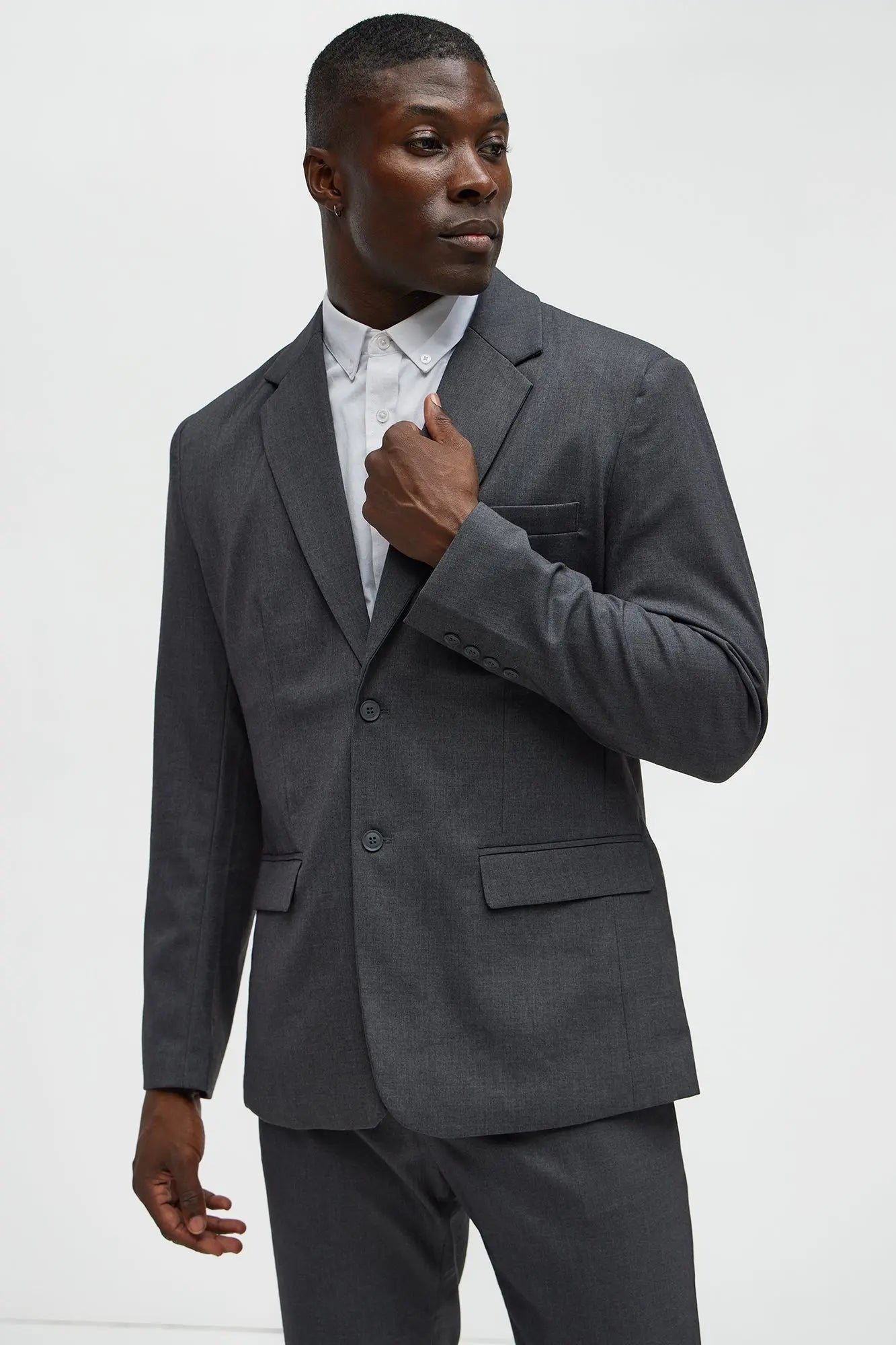 The Modern Stretch Suit Jacket - Charcoal Fashion Nova