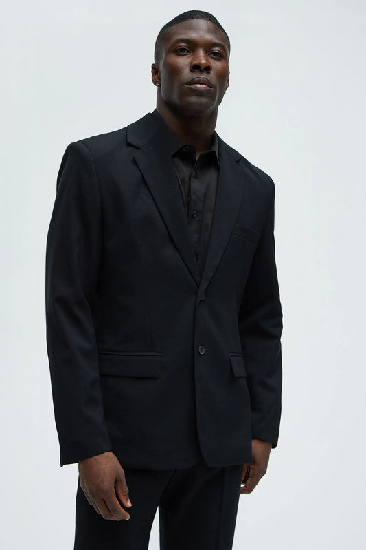 The Modern Stretch Suit Jacket - Black Fashion Nova