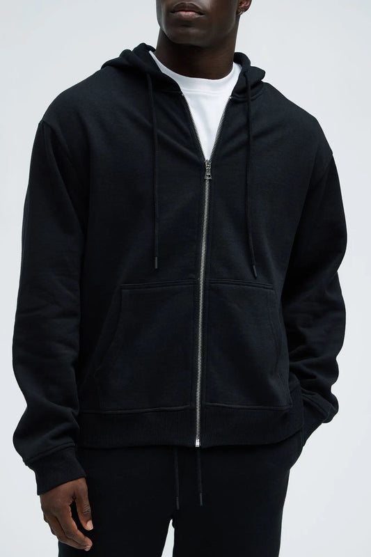 Tyson Zip Up Hoodie - Black Fashion Nova