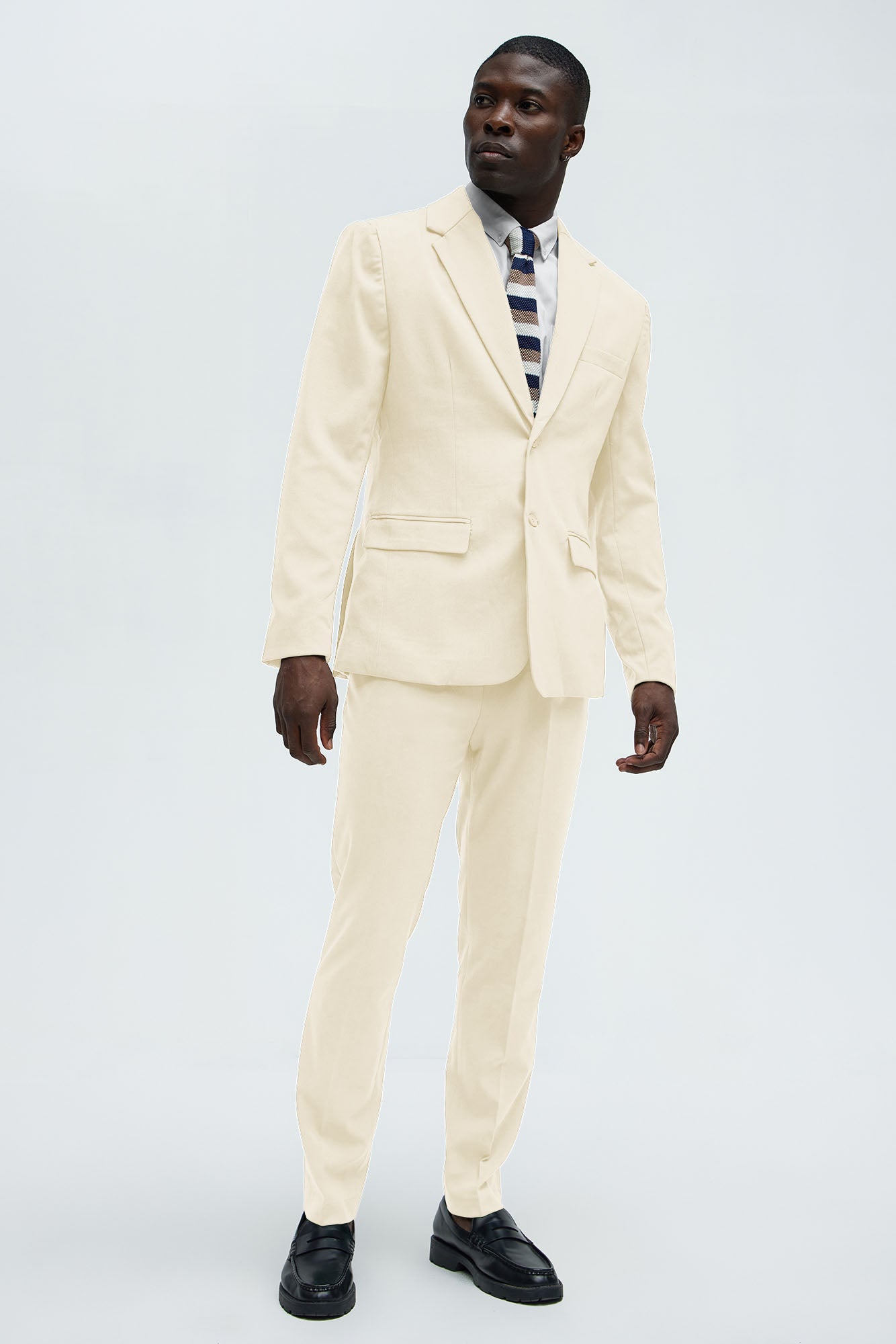 The Modern Stretch Suit Jacket - Cream Fashion Nova
