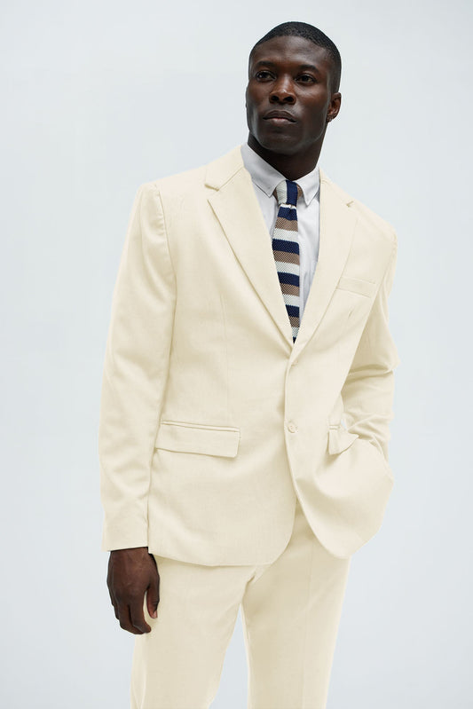 The Modern Stretch Suit Jacket - Cream Fashion Nova