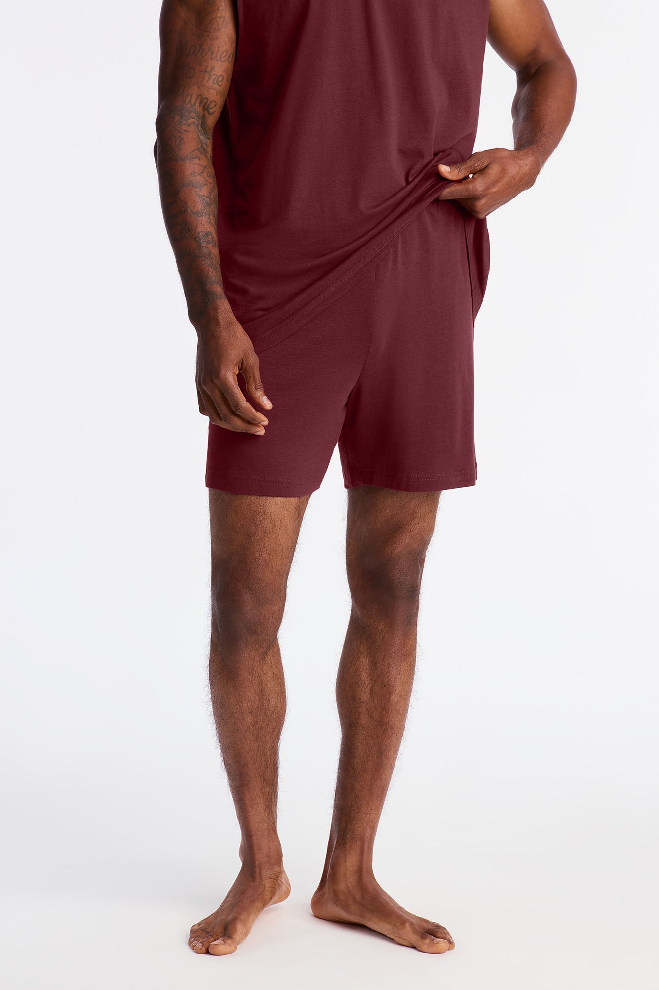 Essential Modal Lounge Shorts - Burgundy Fashion Nova
