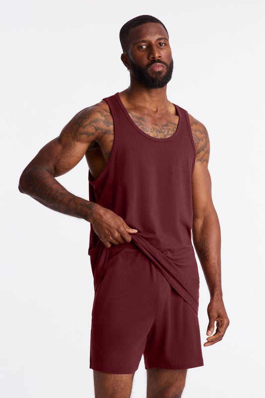 Essential Modal Lounge Tank - Burgundy Fashion Nova