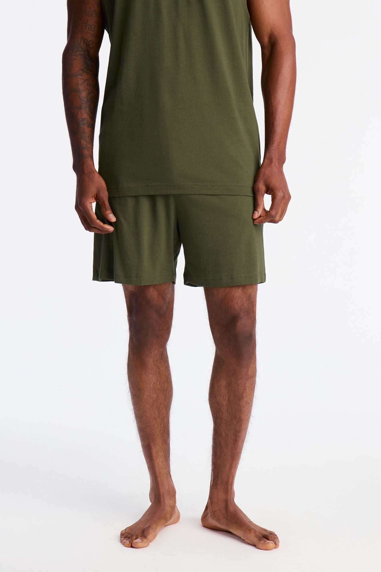 Essential Modal Lounge Shorts - Olive Fashion Nova