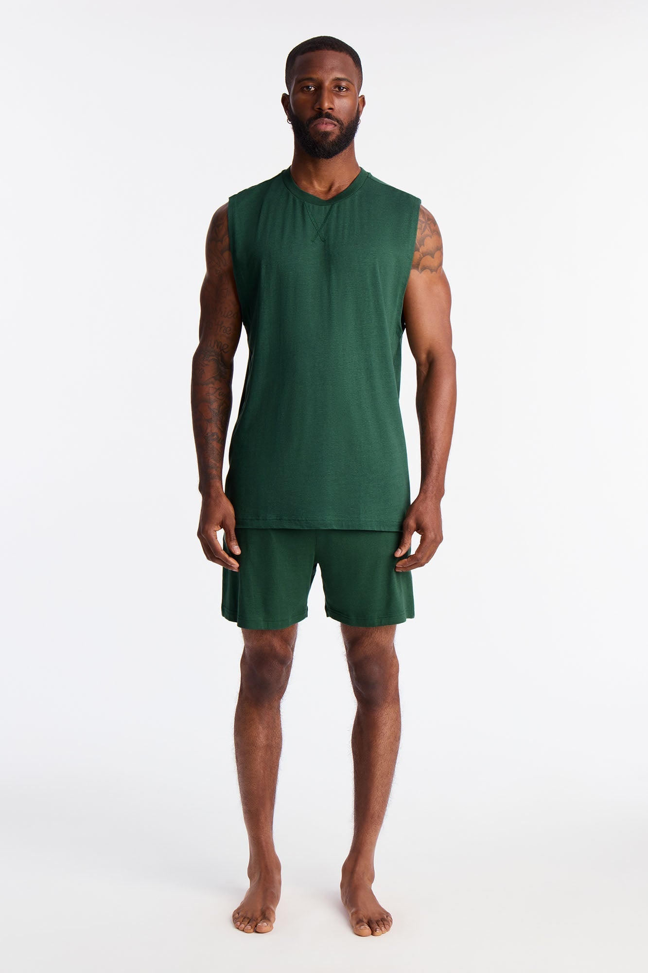 Essential Modal Lounge Sleeveless Muscle Tee - Green Fashion Nova