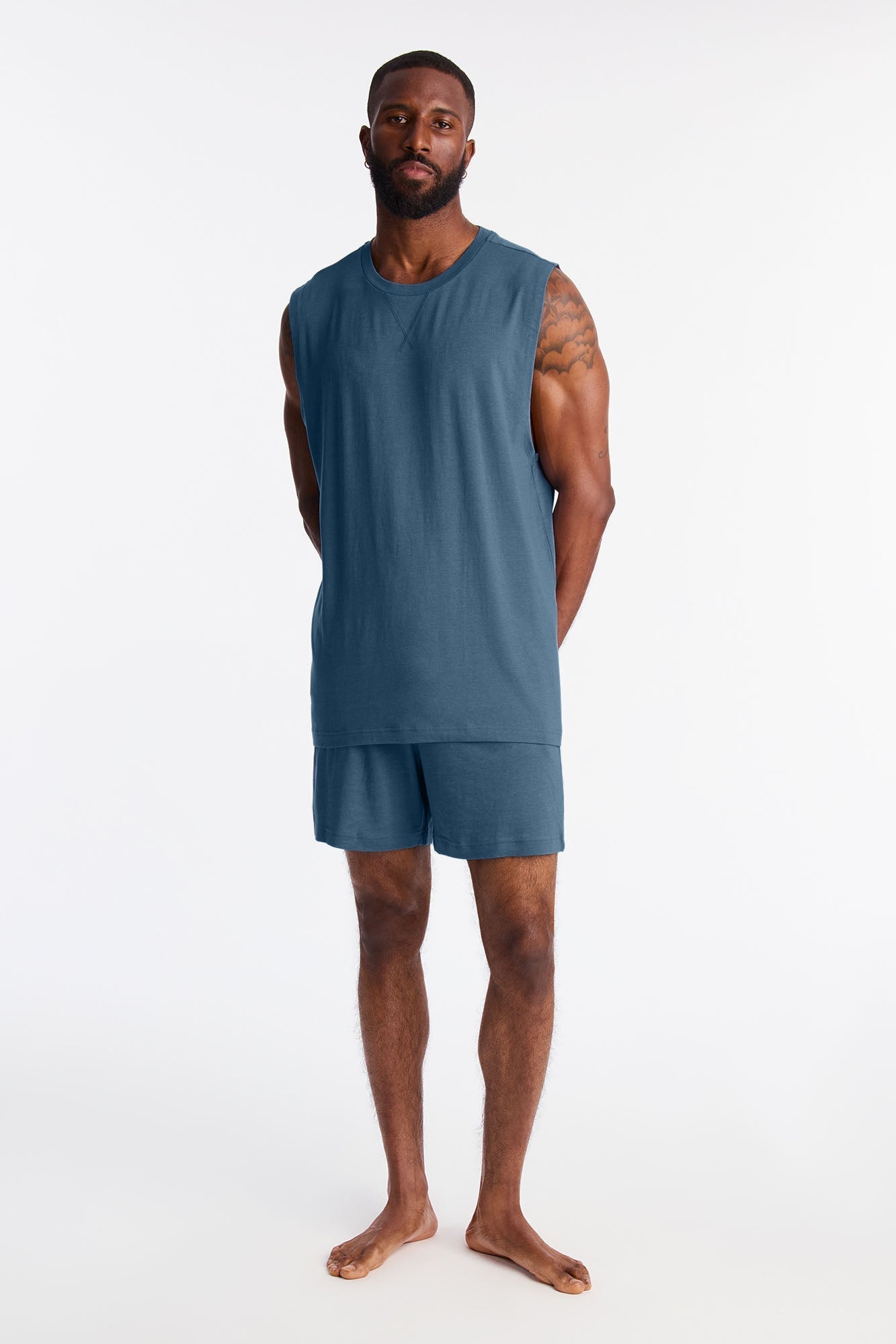 Essential Modal Lounge Shorts - Slate Blue Fashion Nova