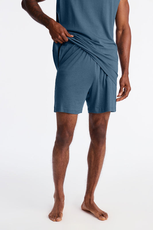 Essential Modal Lounge Shorts - Slate Blue Fashion Nova
