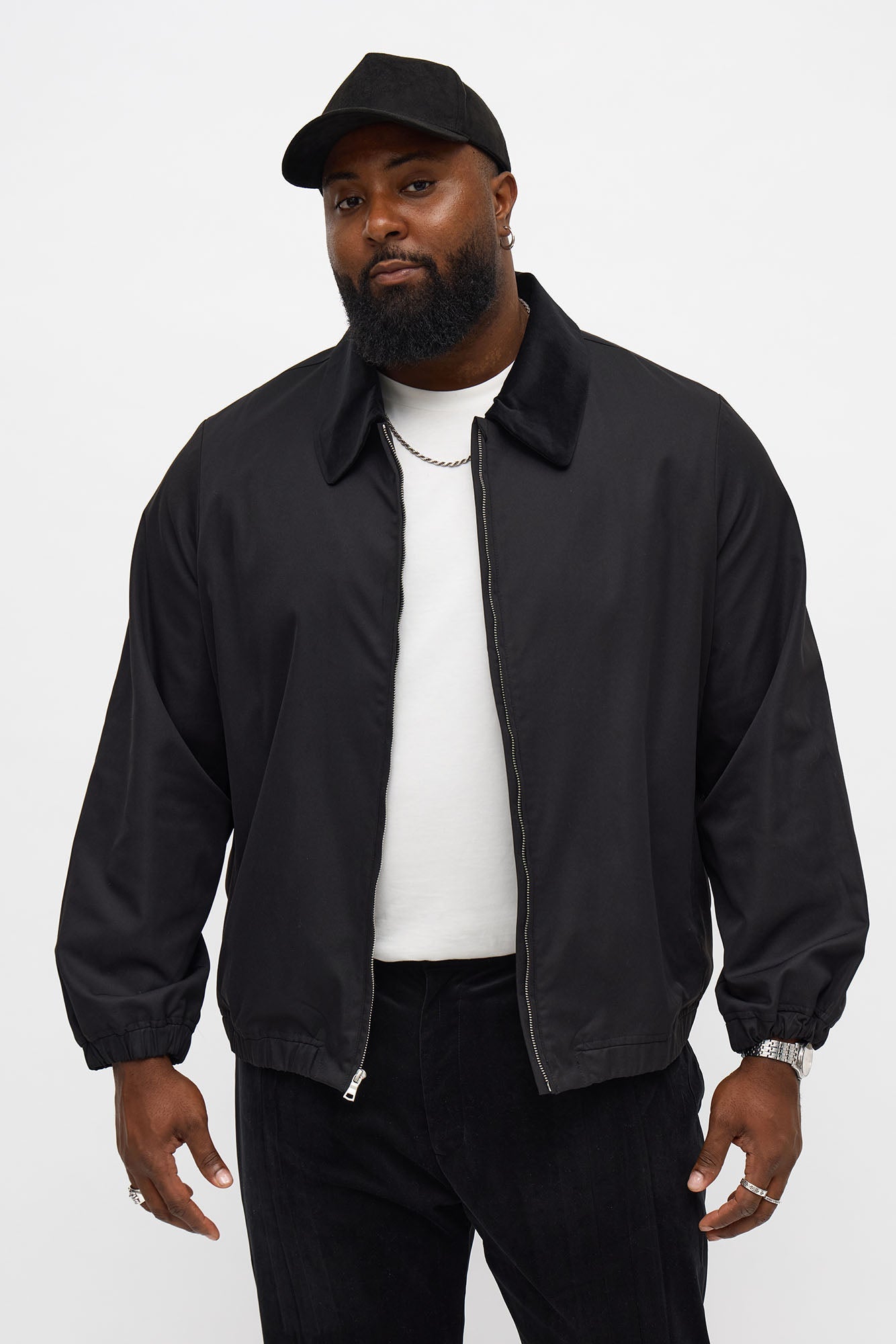 Lincoln Park Textured Collar Bomber Jacket - Black Fashion Nova