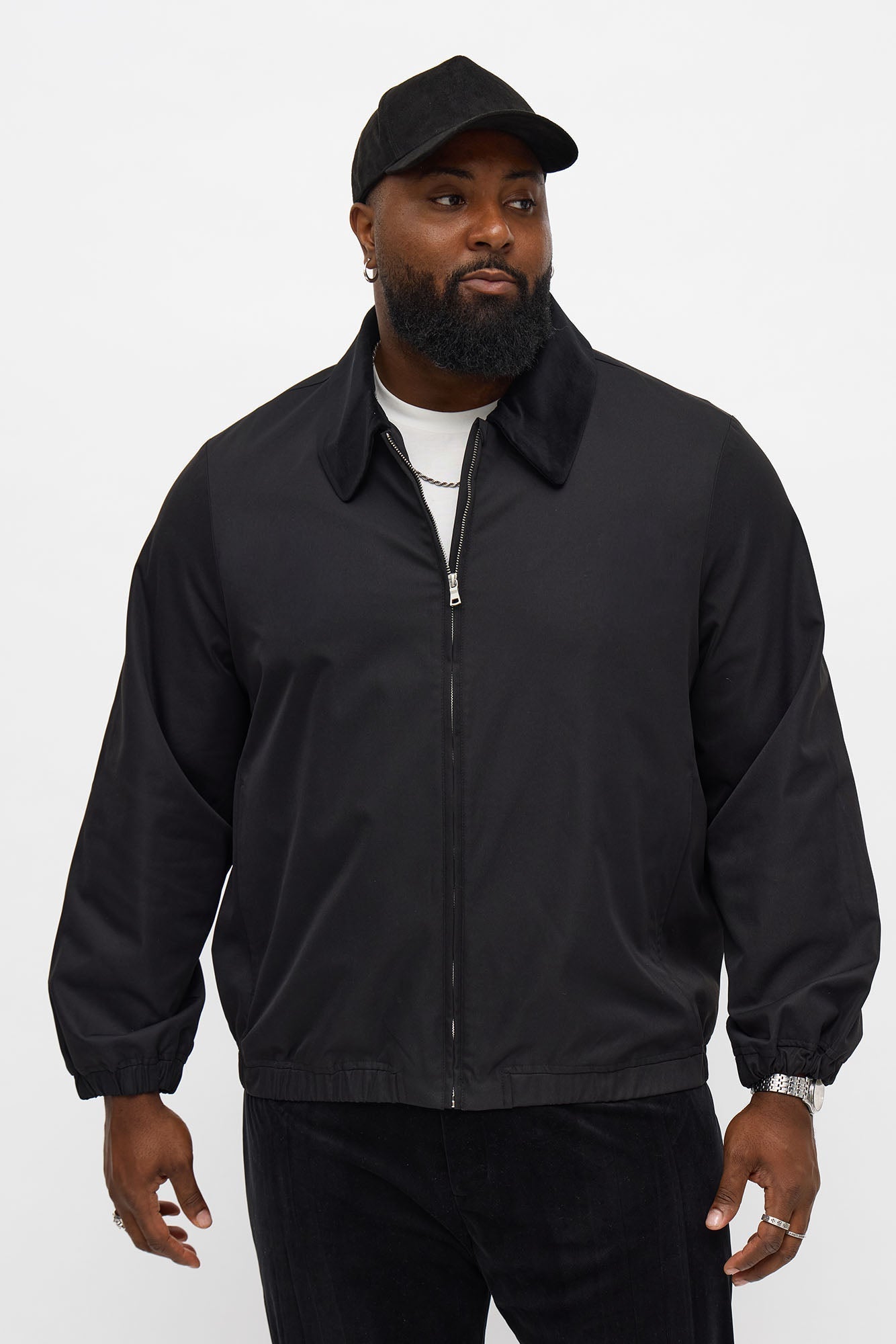 Lincoln Park Textured Collar Bomber Jacket - Black Fashion Nova