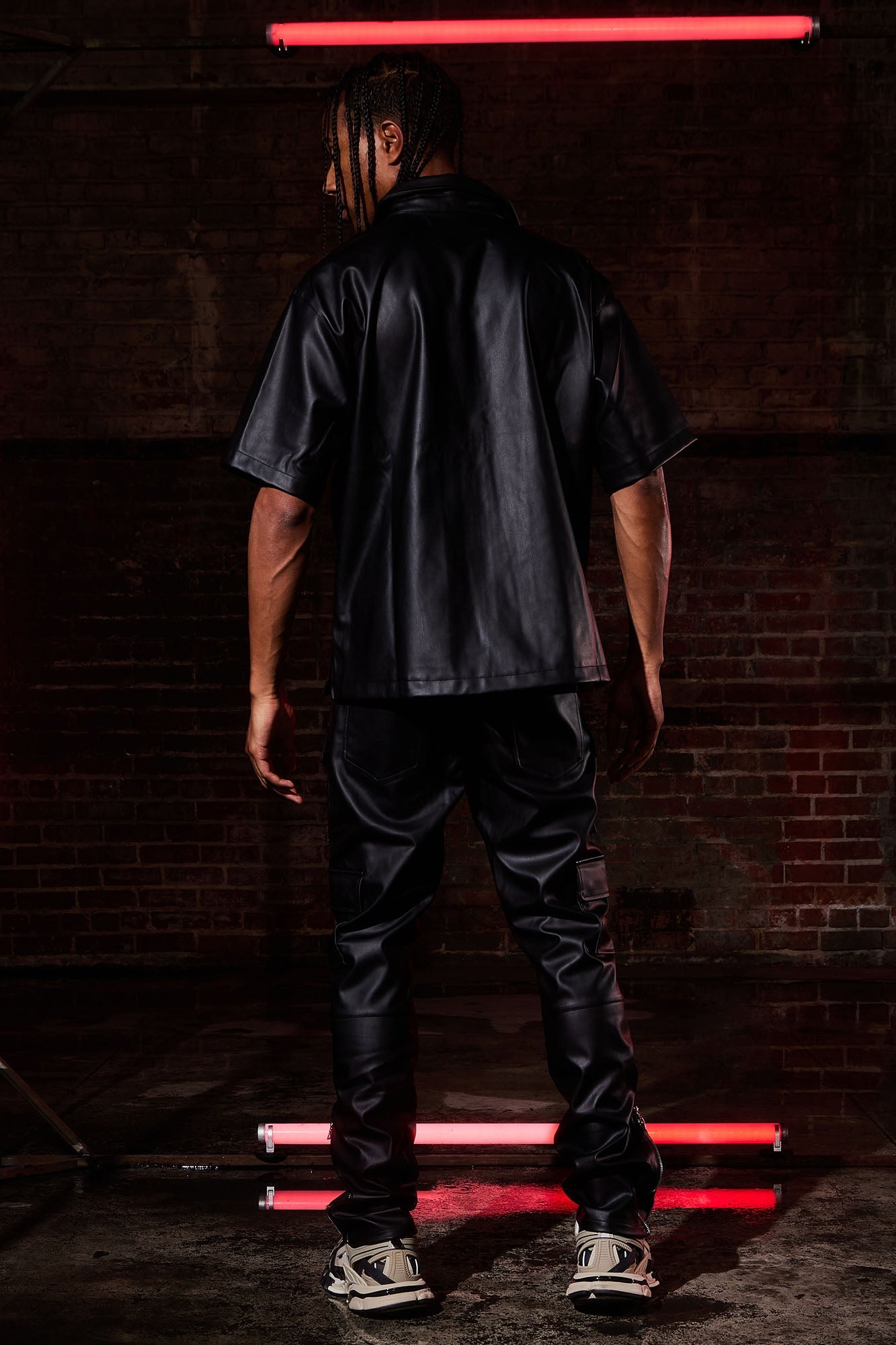Zip It Faux Leather Slim Cargo Pants - Black Fashion Nova