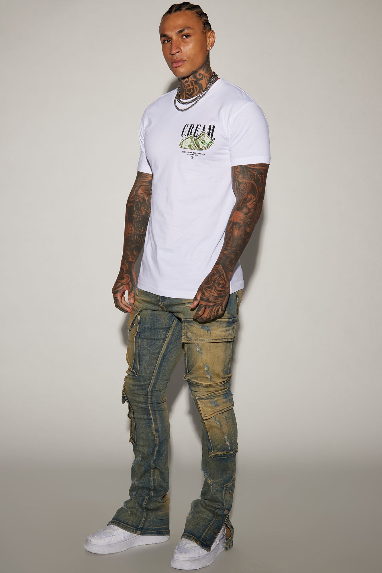On The Set Stacked Skinny Snap Flare Jeans - Vintage Wash Fashion Nova
