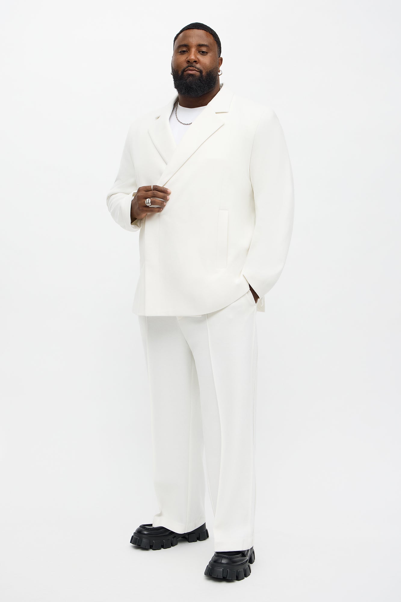 Baggy Mar Vista Stretch Tux Pant - Cream Fashion Nova
