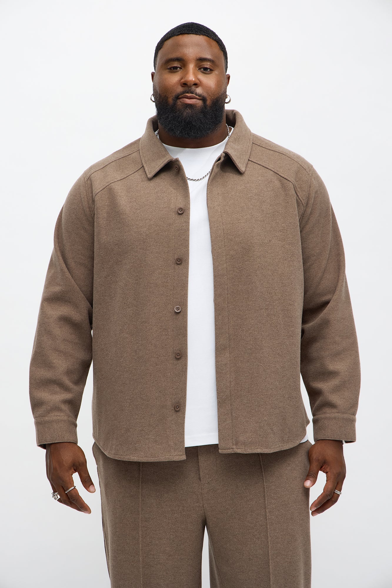 Williamsburg Hidden Placket Jacket - Brown Fashion Nova
