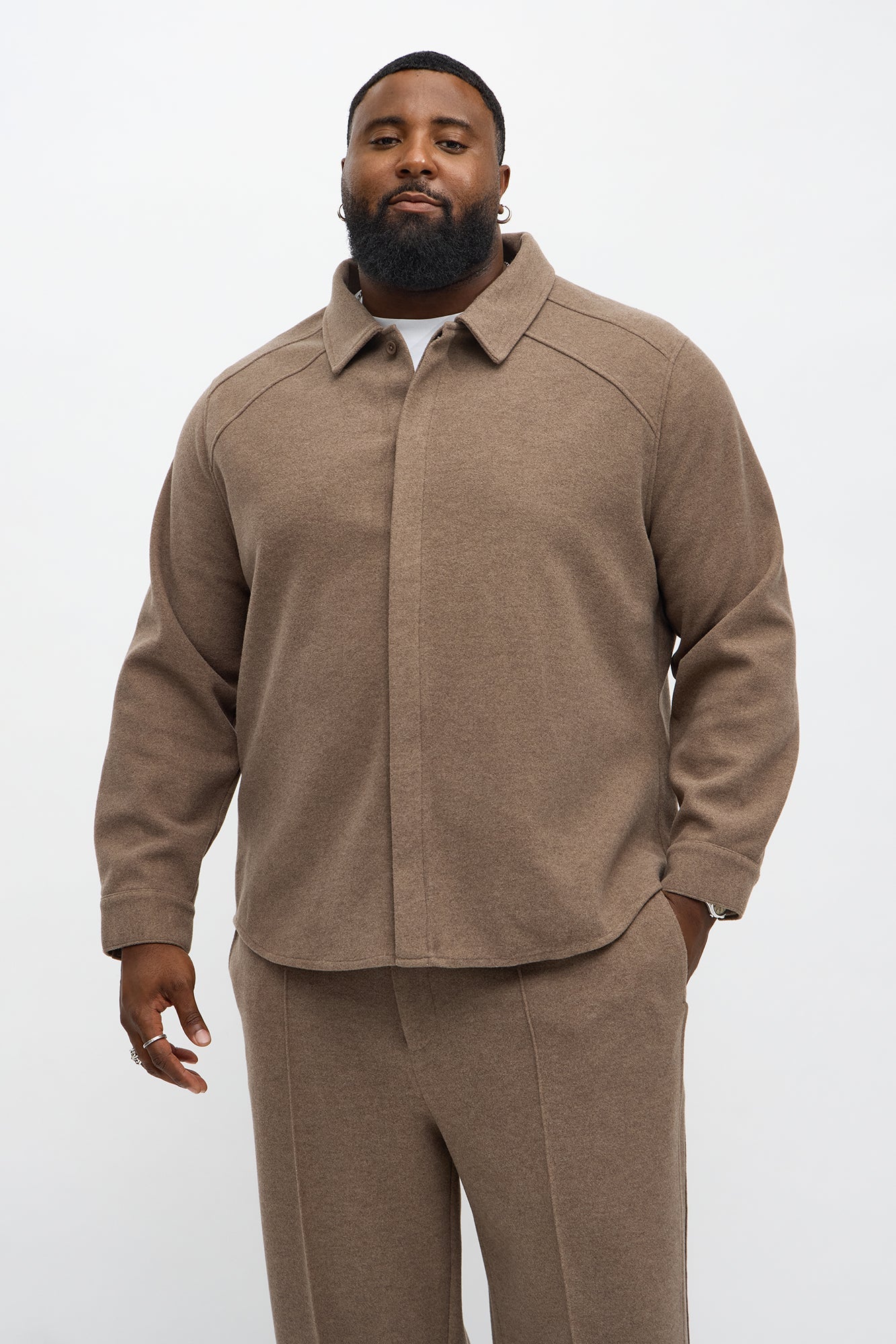 Williamsburg Hidden Placket Jacket - Brown Fashion Nova
