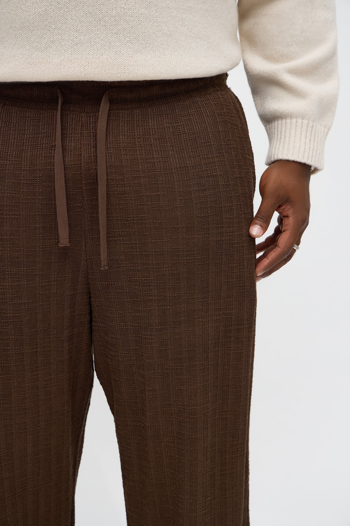 Baggy Dean Textured Pant - Brown Fashion Nova