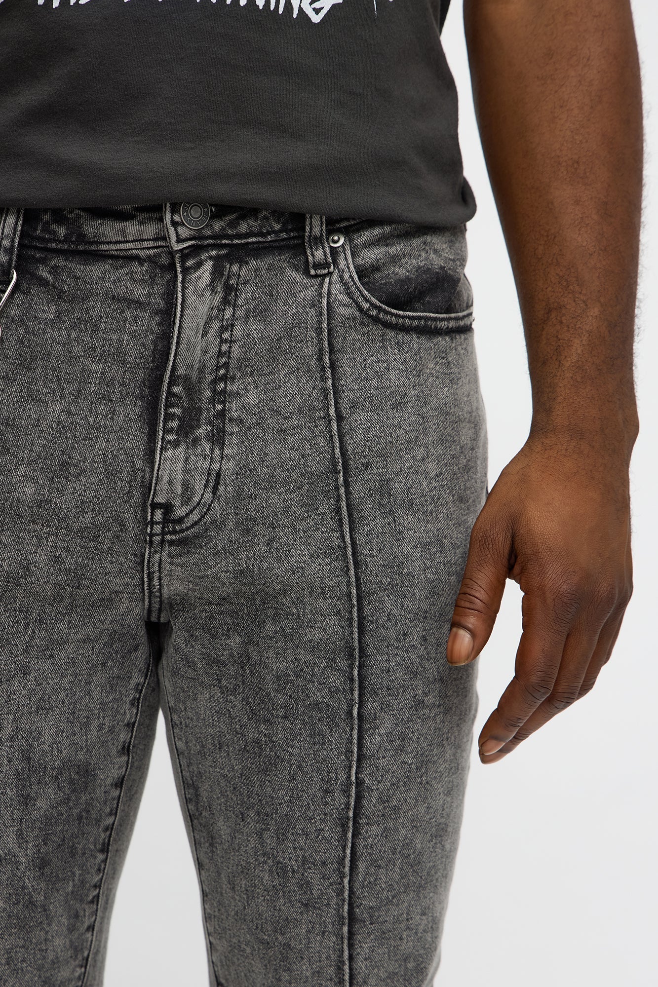 Stacked Skinny Flare Runaway Seam Jean - Black Wash Fashion Nova